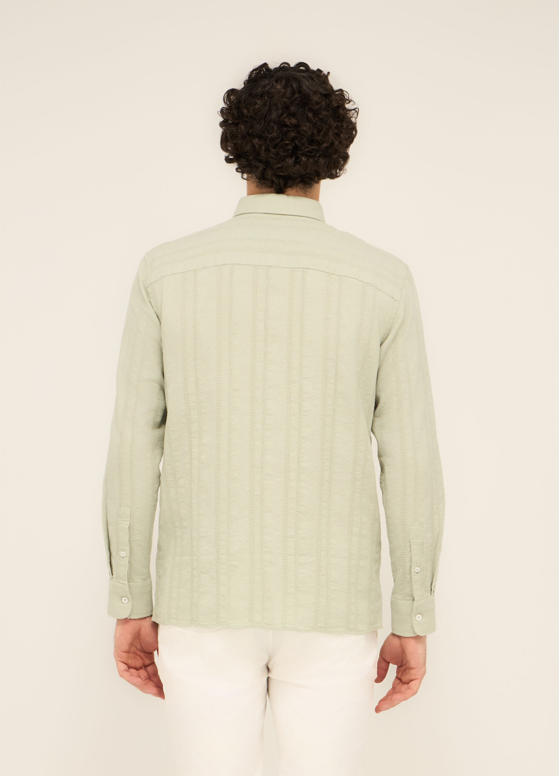 Camicia colletto button-down in cotone uomo_1