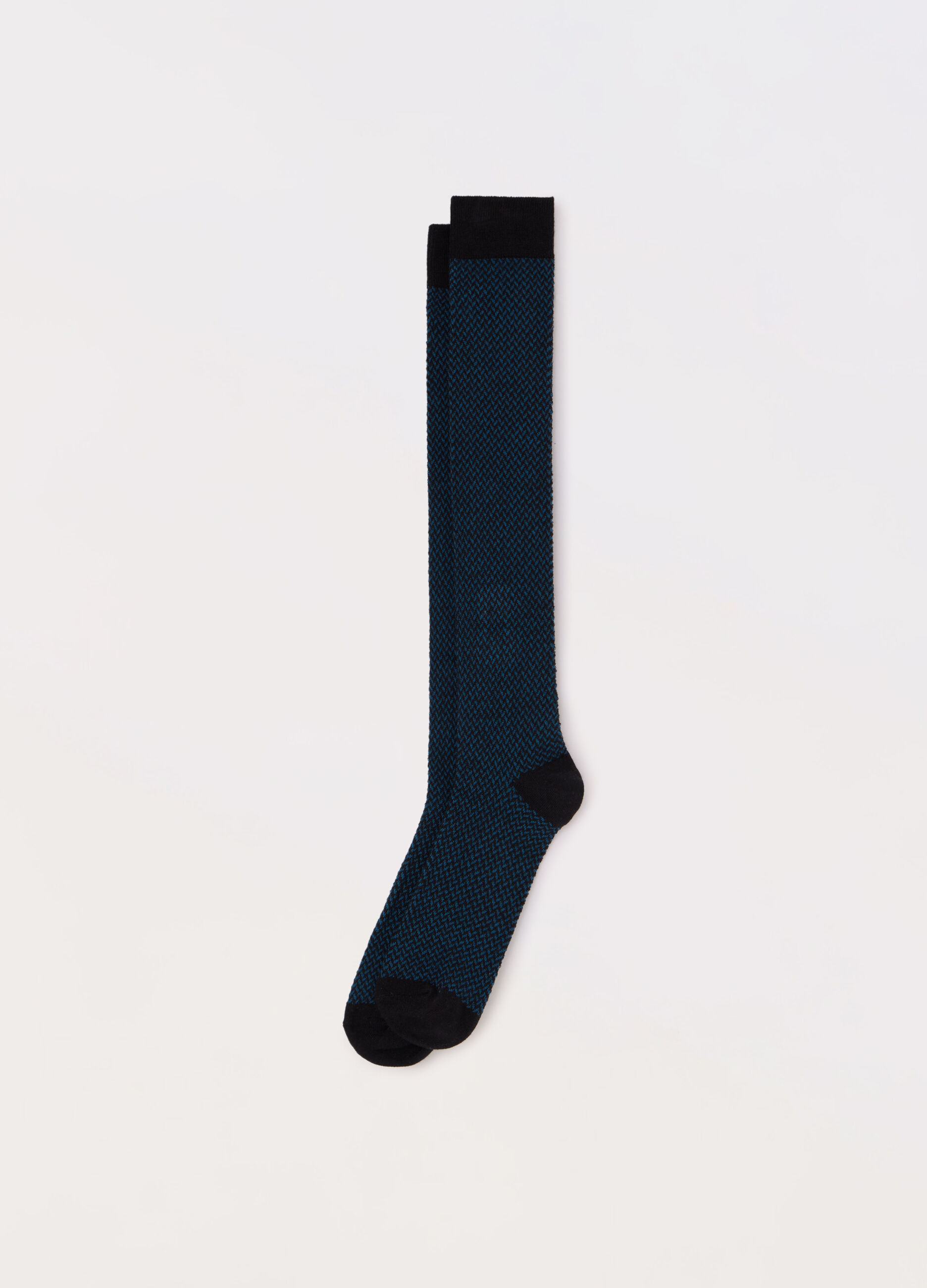 Calze lunghe in cotone stretch intarsio uomo_0