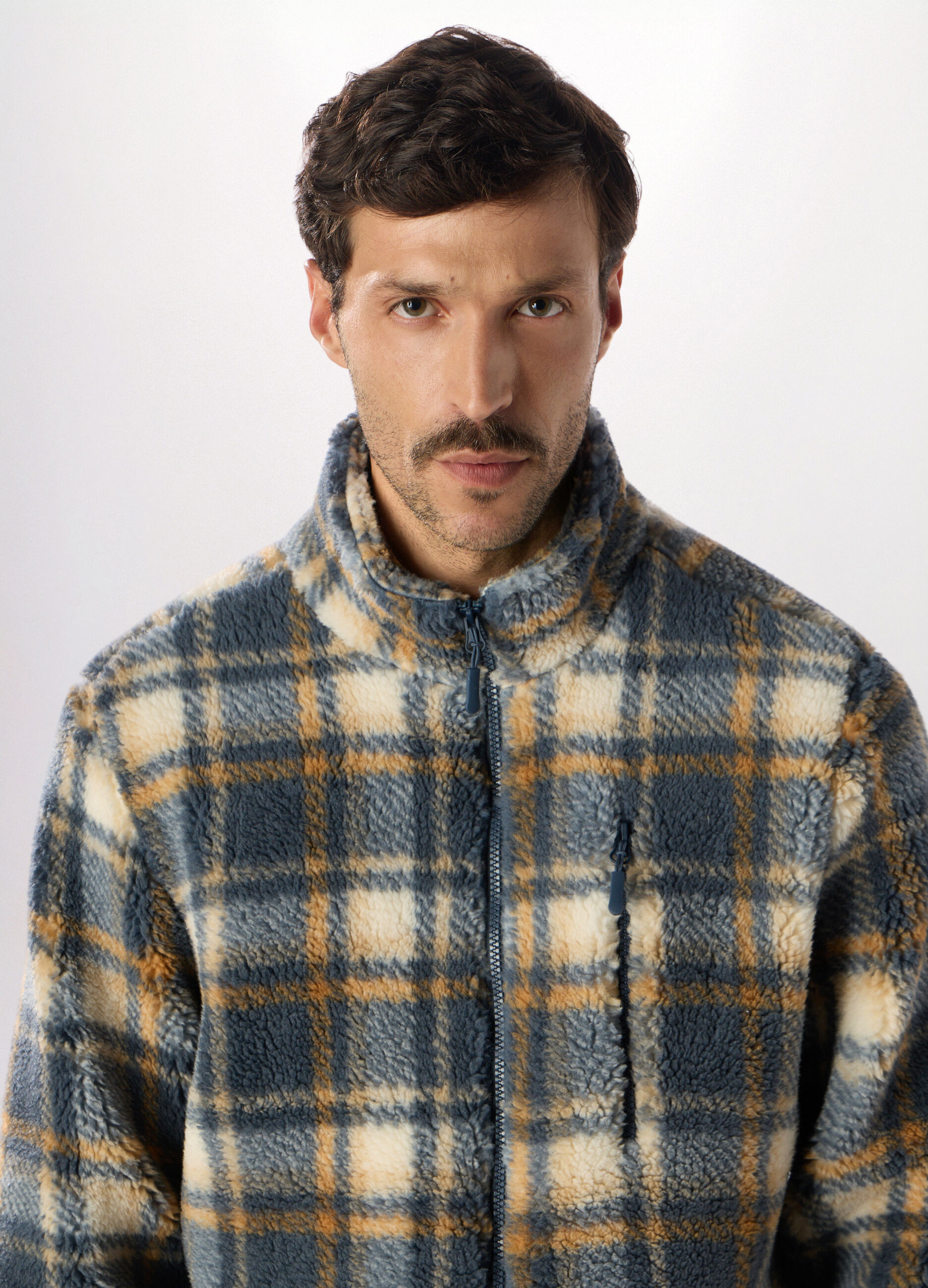 Felpa in pile con zip intera uomo_2