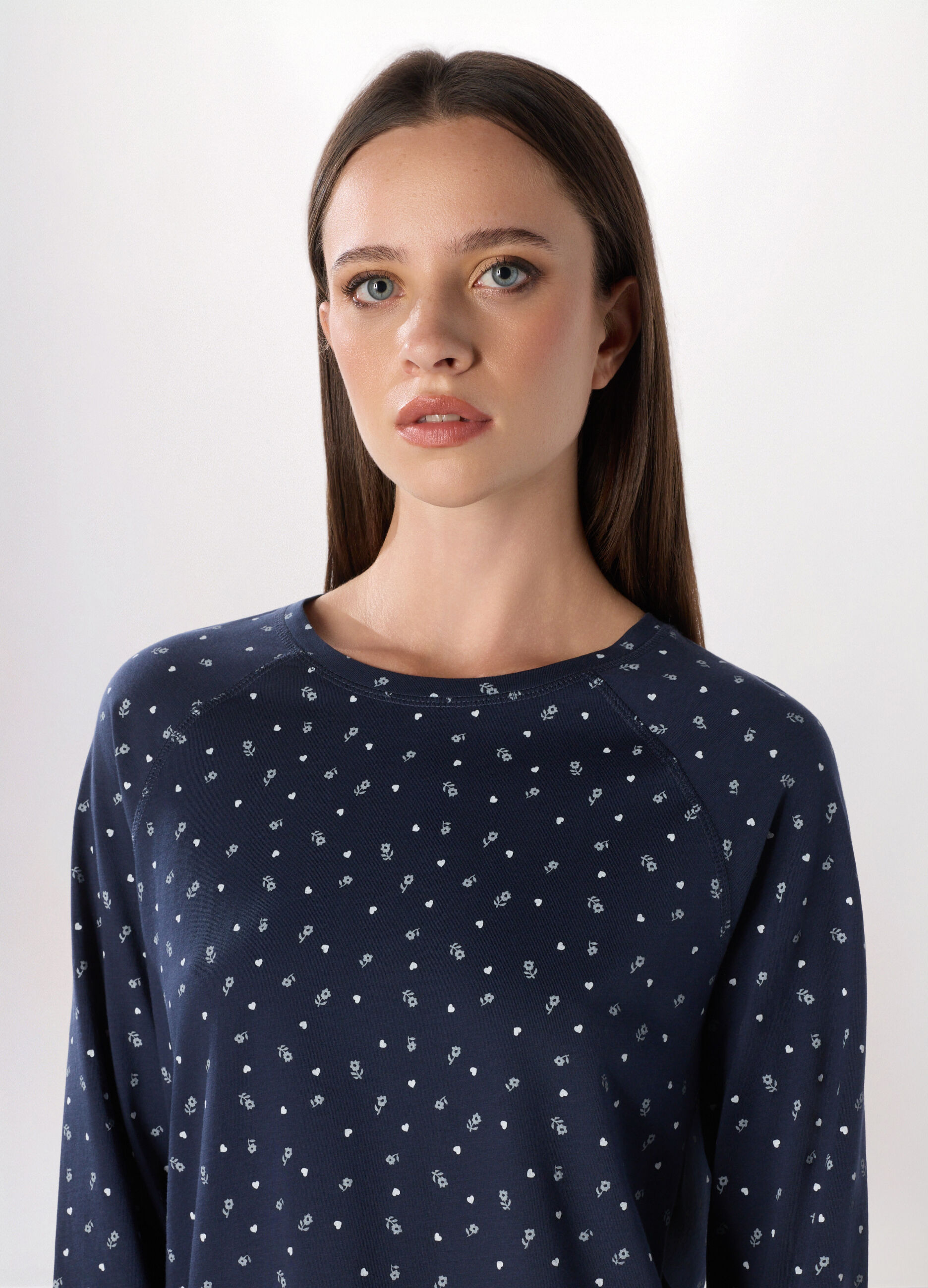 T-shirt pigiama in jersey di puro cotone donna_2