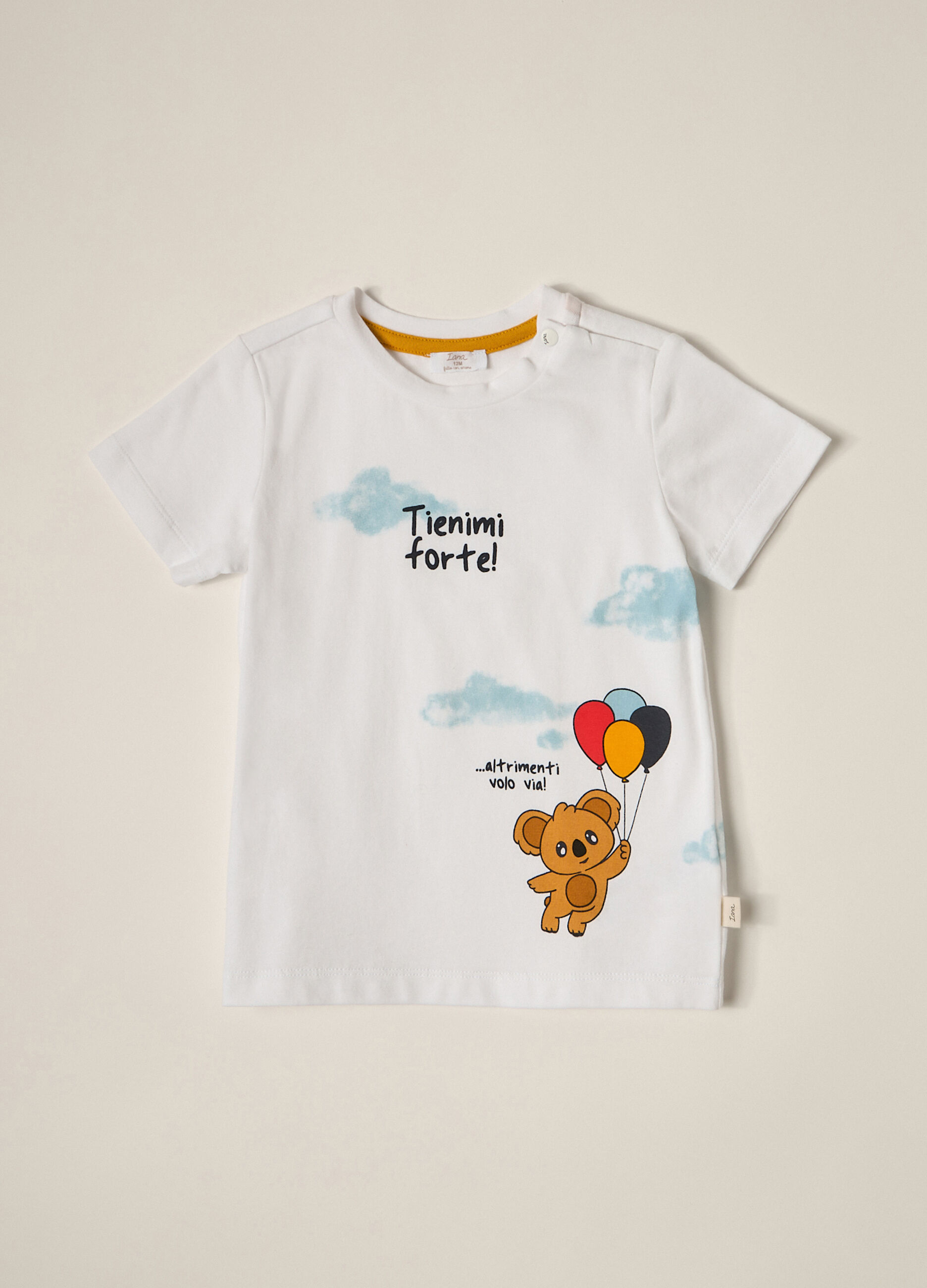 T-shirt in jersey di cotone stretch IANA neonato_0