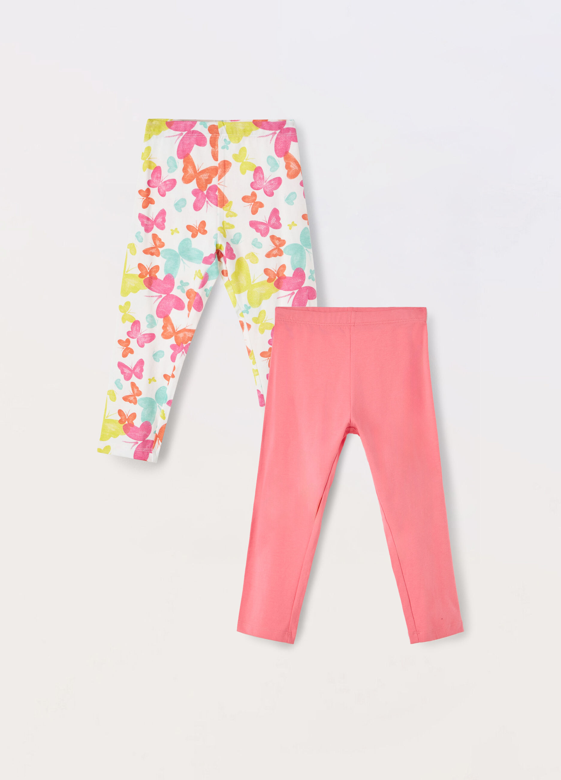 Pack 2 leggings in cotone stretch bambina