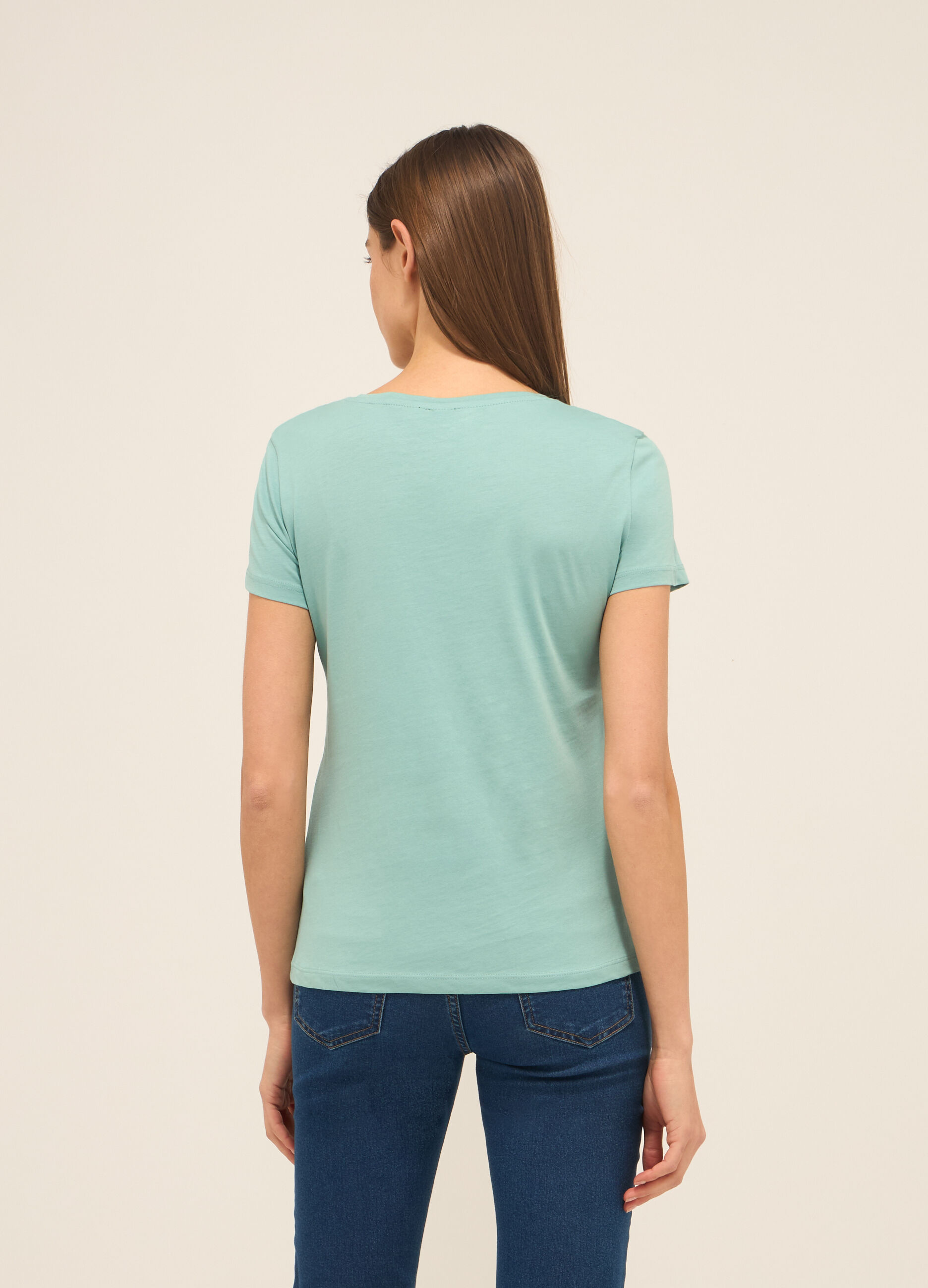 T-shirt in jersey di puro cotone donna_1