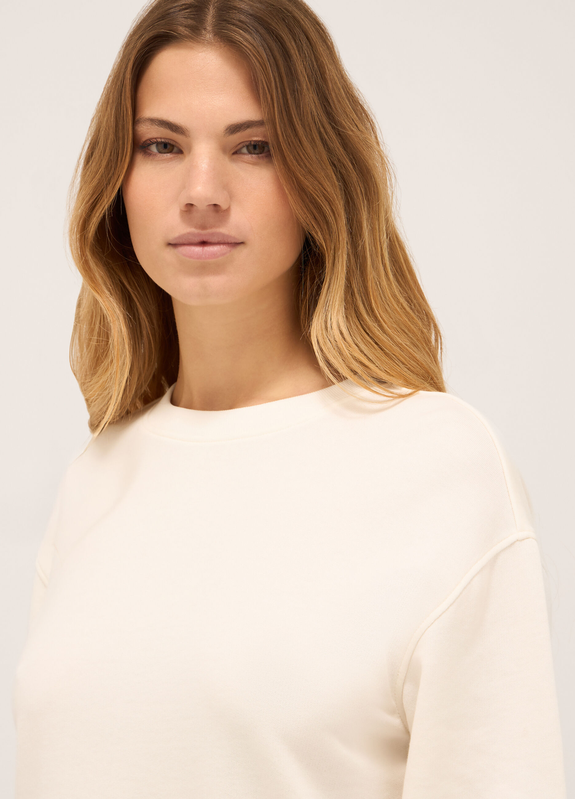 Felpa in french terry di puro cotone donna_2