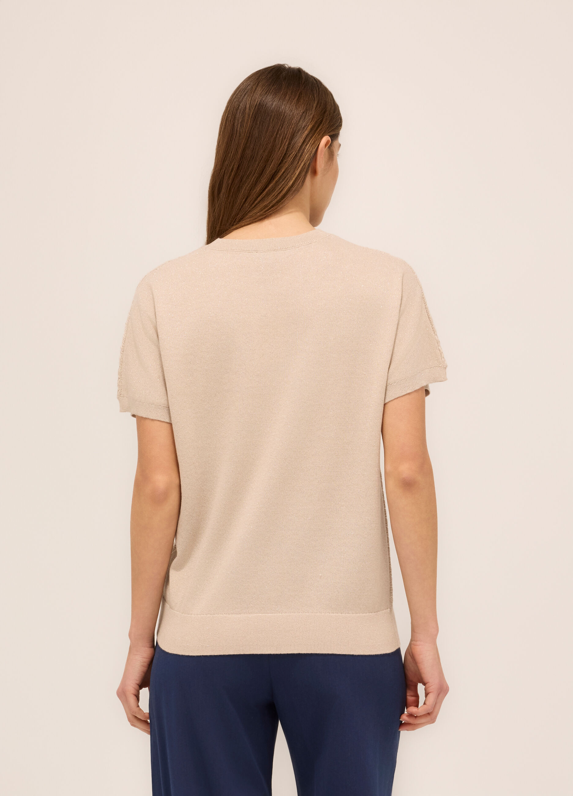 Maglia tricot a maniche corte donna_1