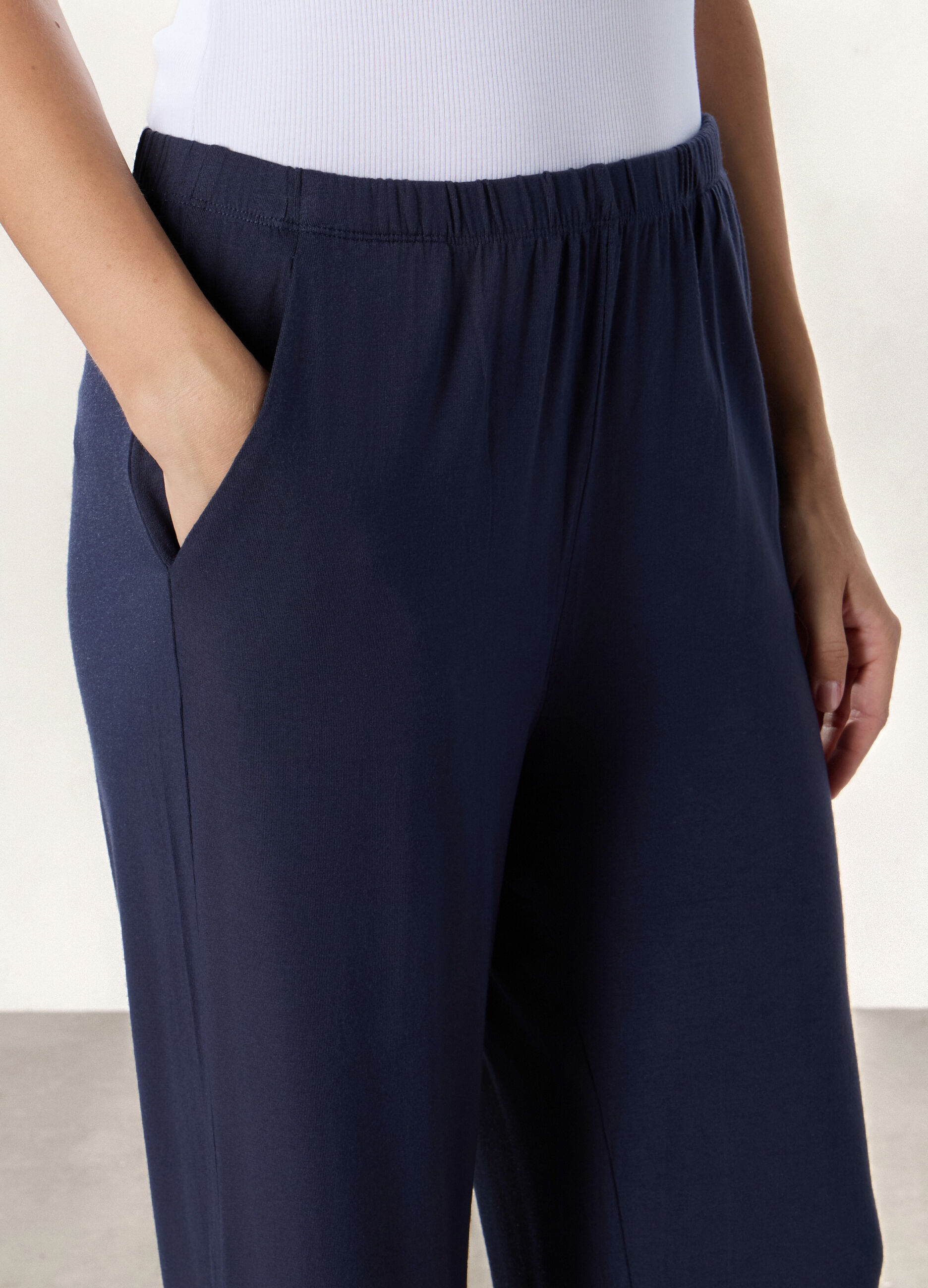 Pantalone lungo pigiama in modal stretch donna_2