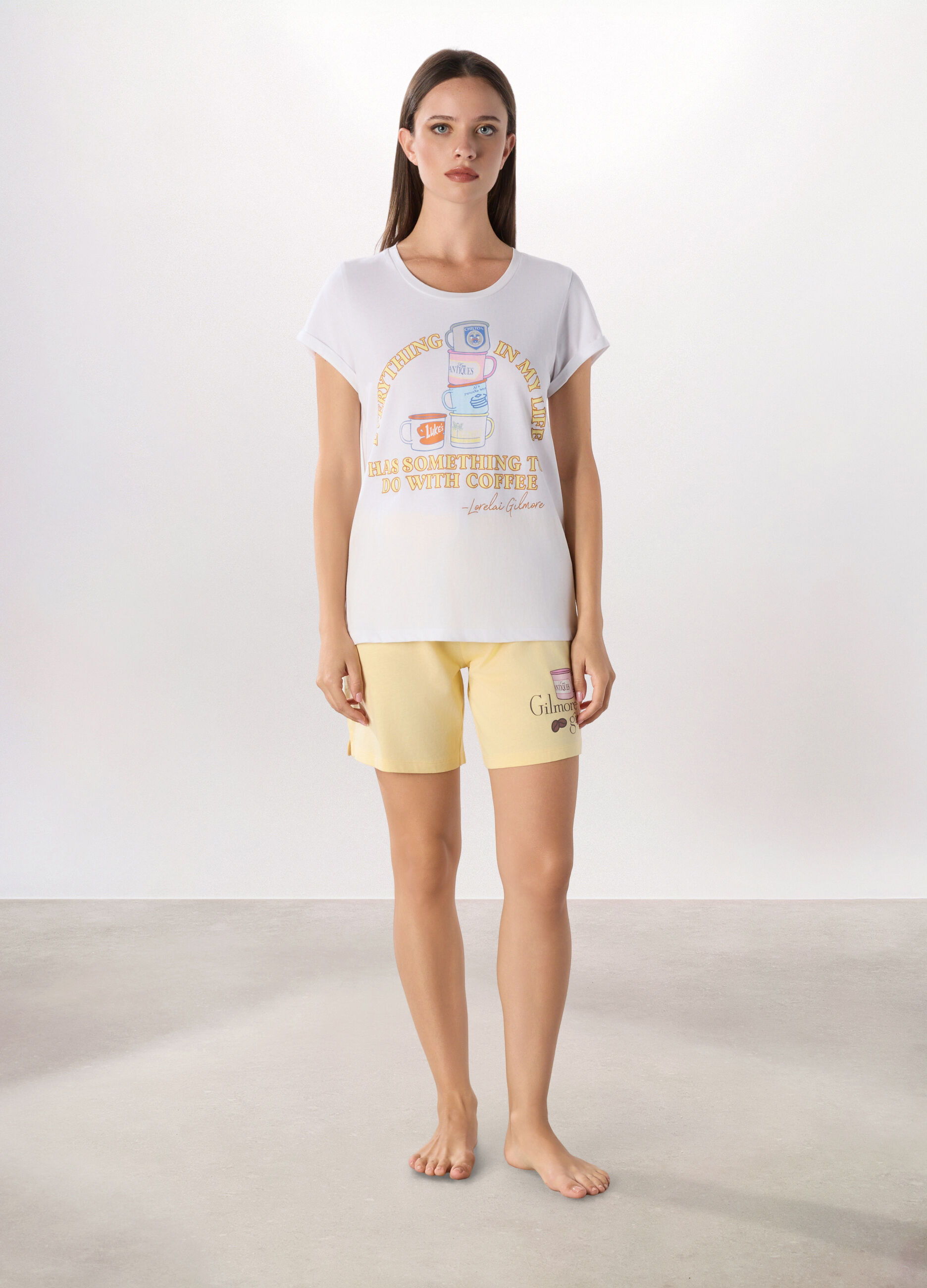 Set pigiama Gilmore Girls in jersey di puro cotone donna_0
