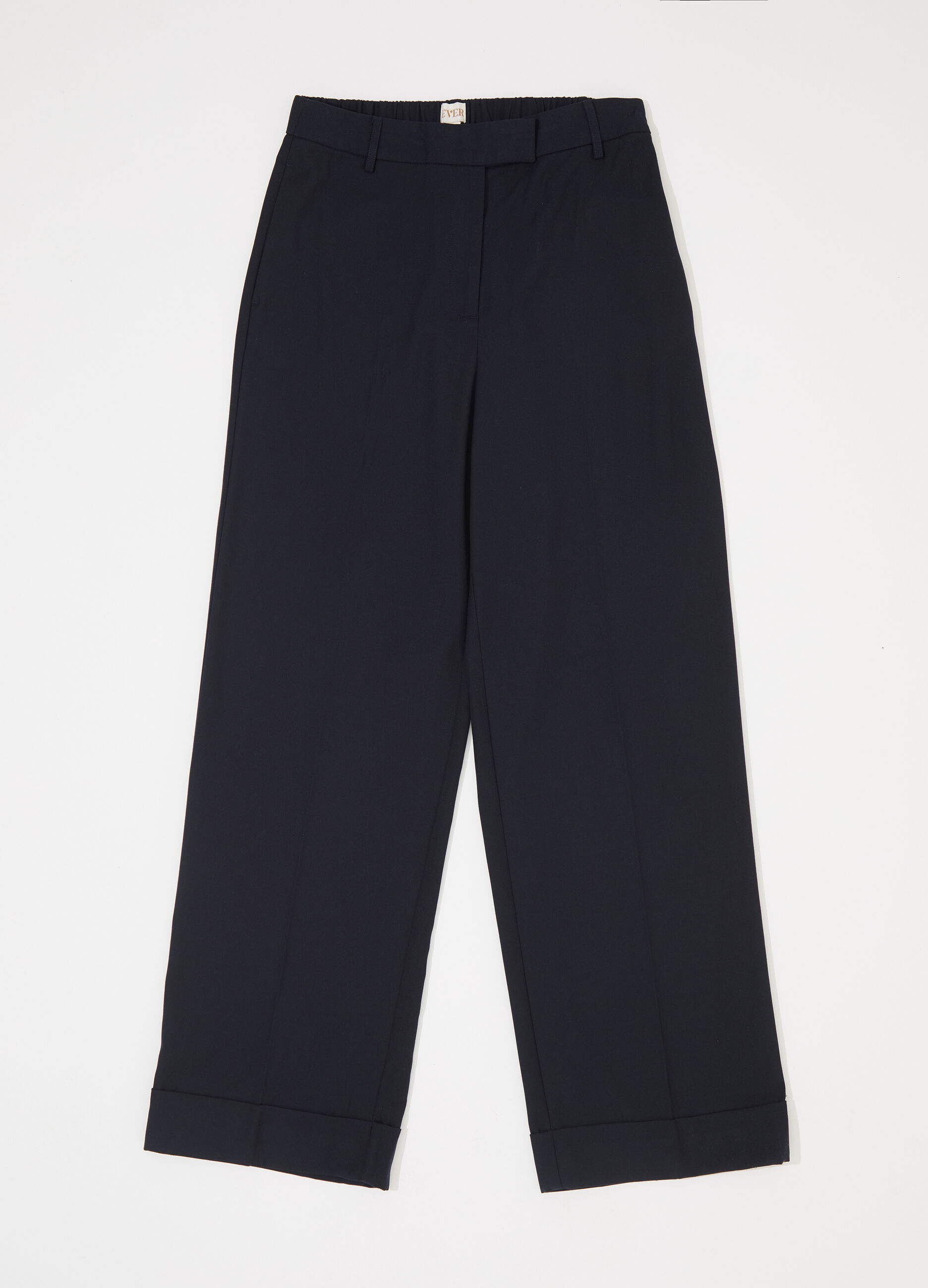Pantalone palazzo in misto lana e viscosa donna_4