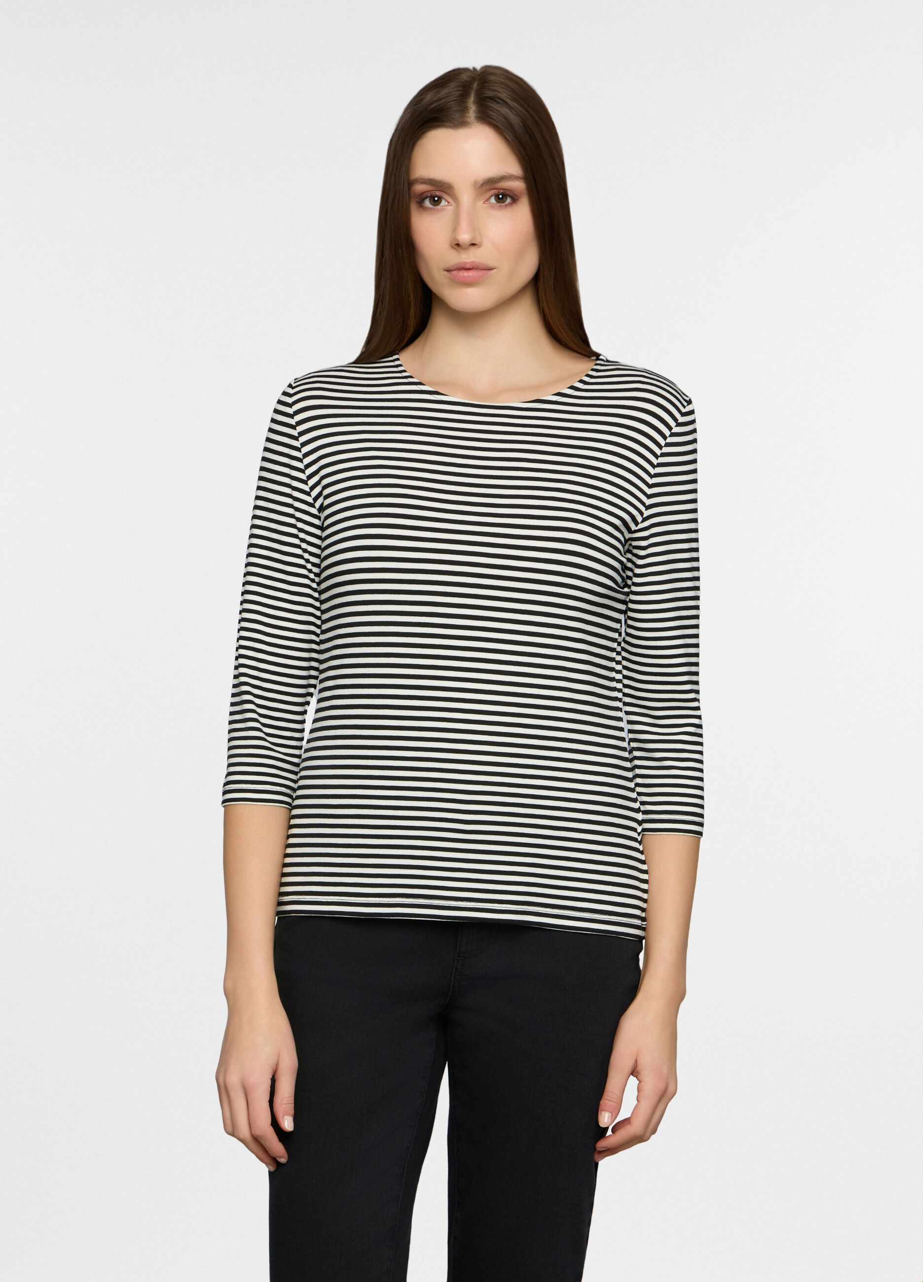 T-shirt girocollo stretch donna_0