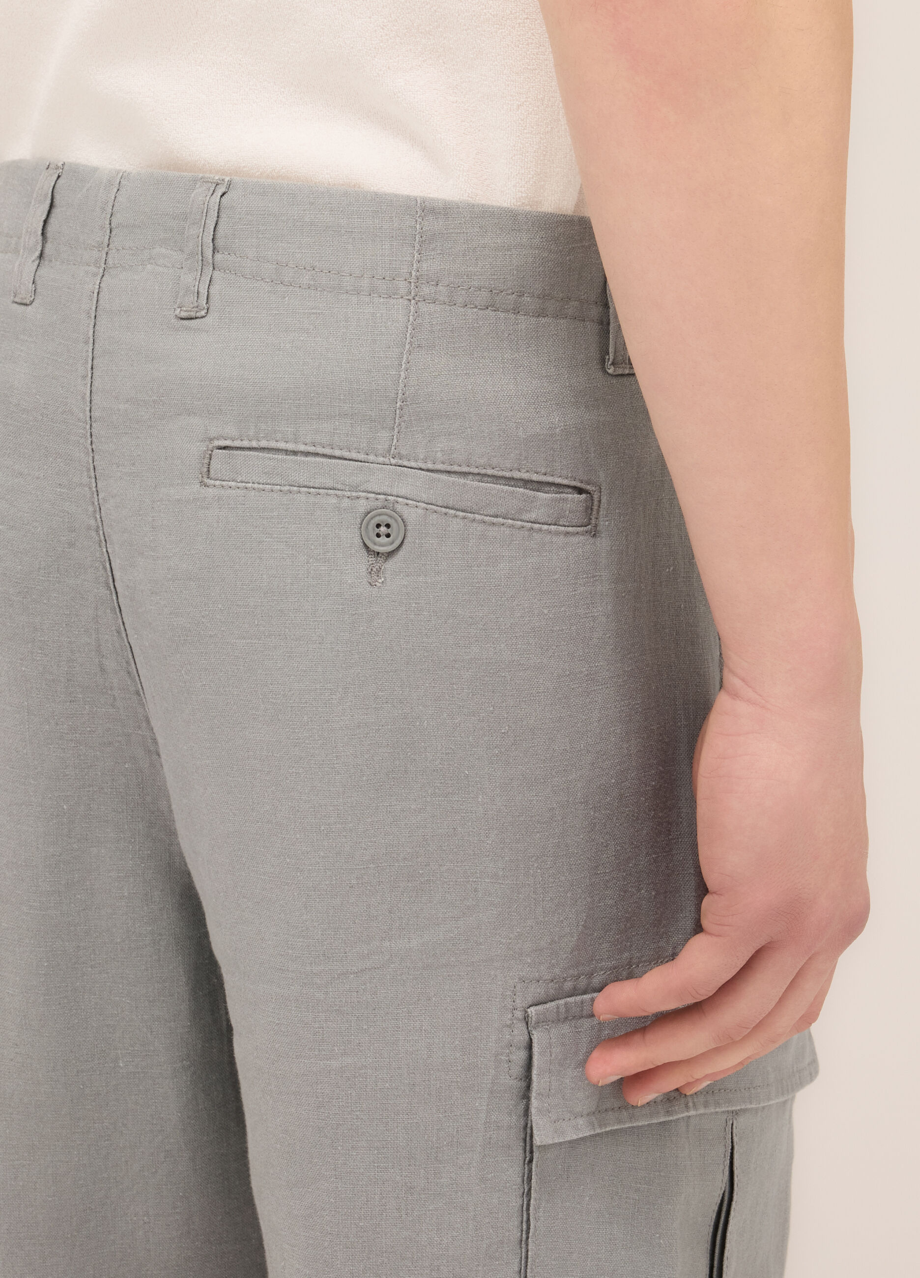 Bermuda cargo regular fit in lino uomo_2