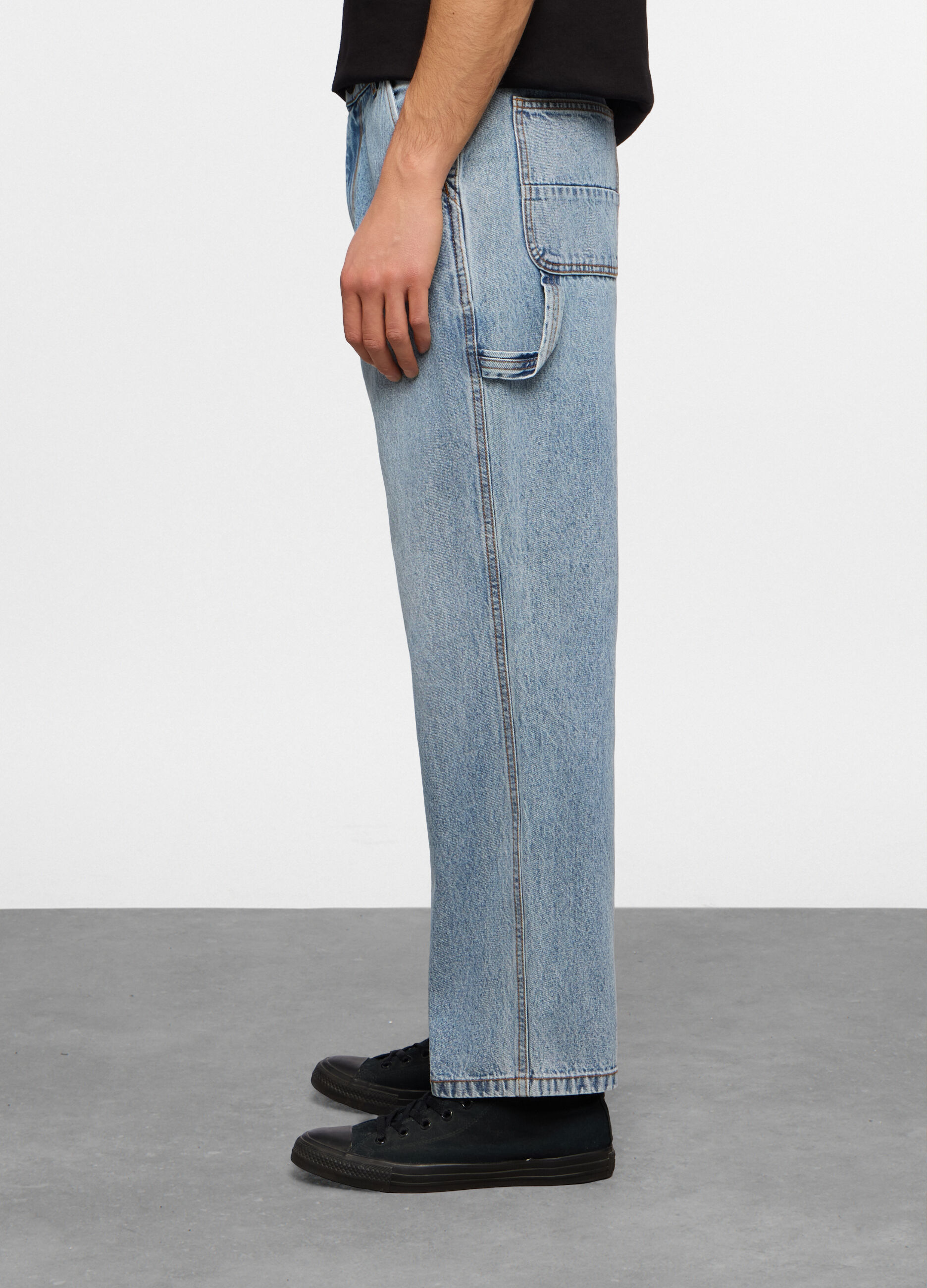 Jeans loose fit in denim uomo_1