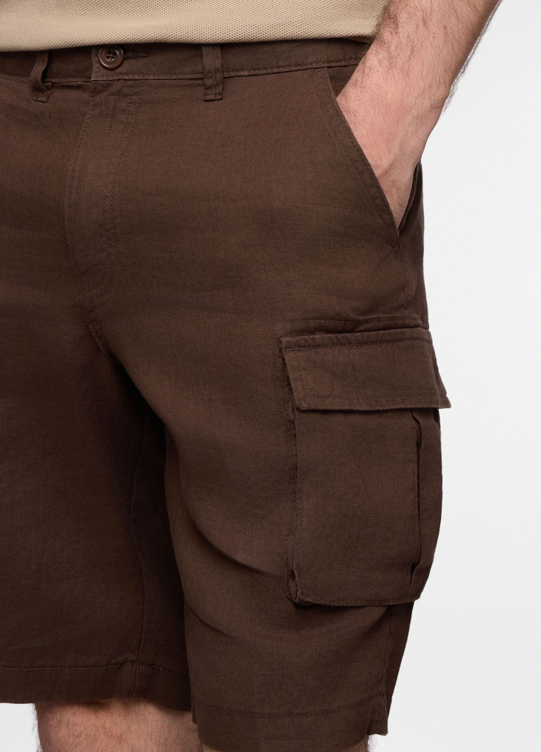 Bermuda cargo in lino uomo_2