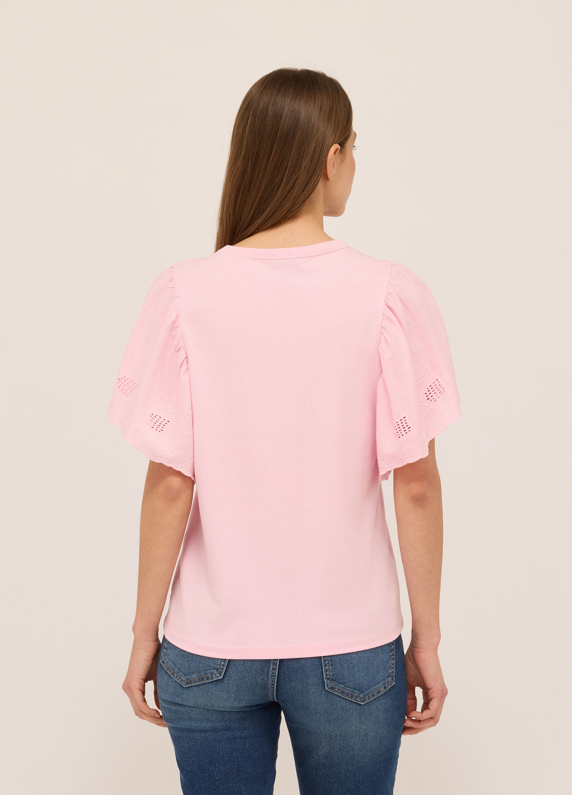 T-shirt in jersey di puro cotone donna_0
