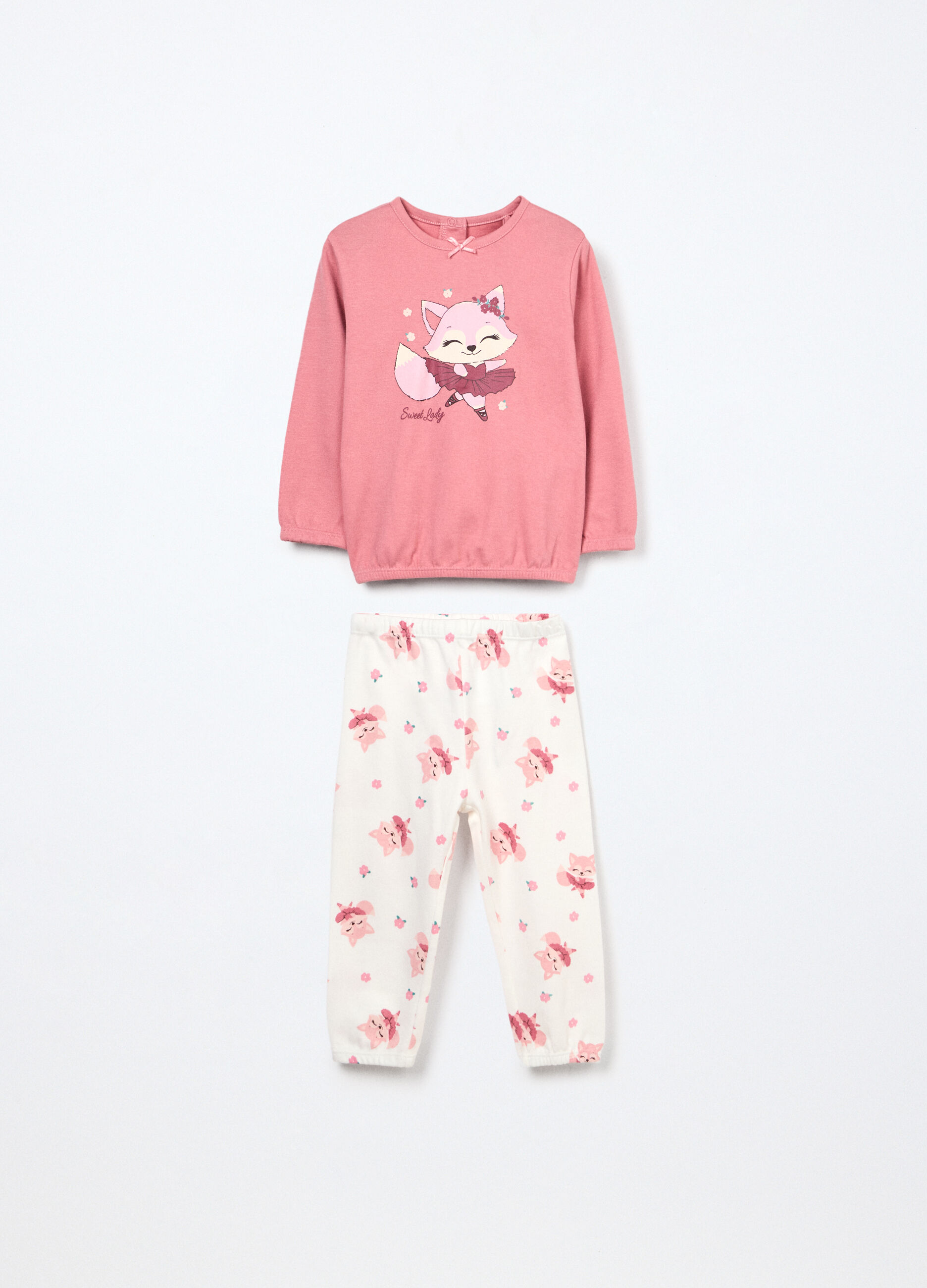 Set pigiama in interlock di puro cotone neonata_0