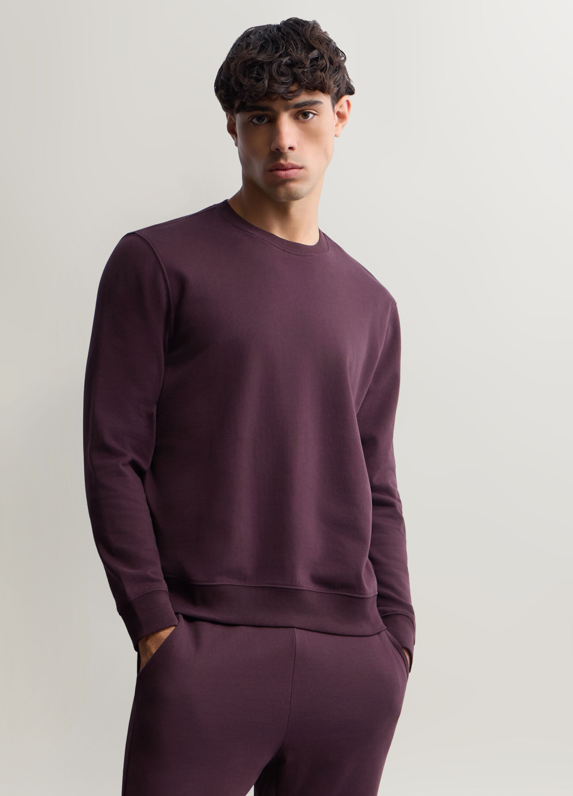 Felpa girocollo in cotone uomo_0
