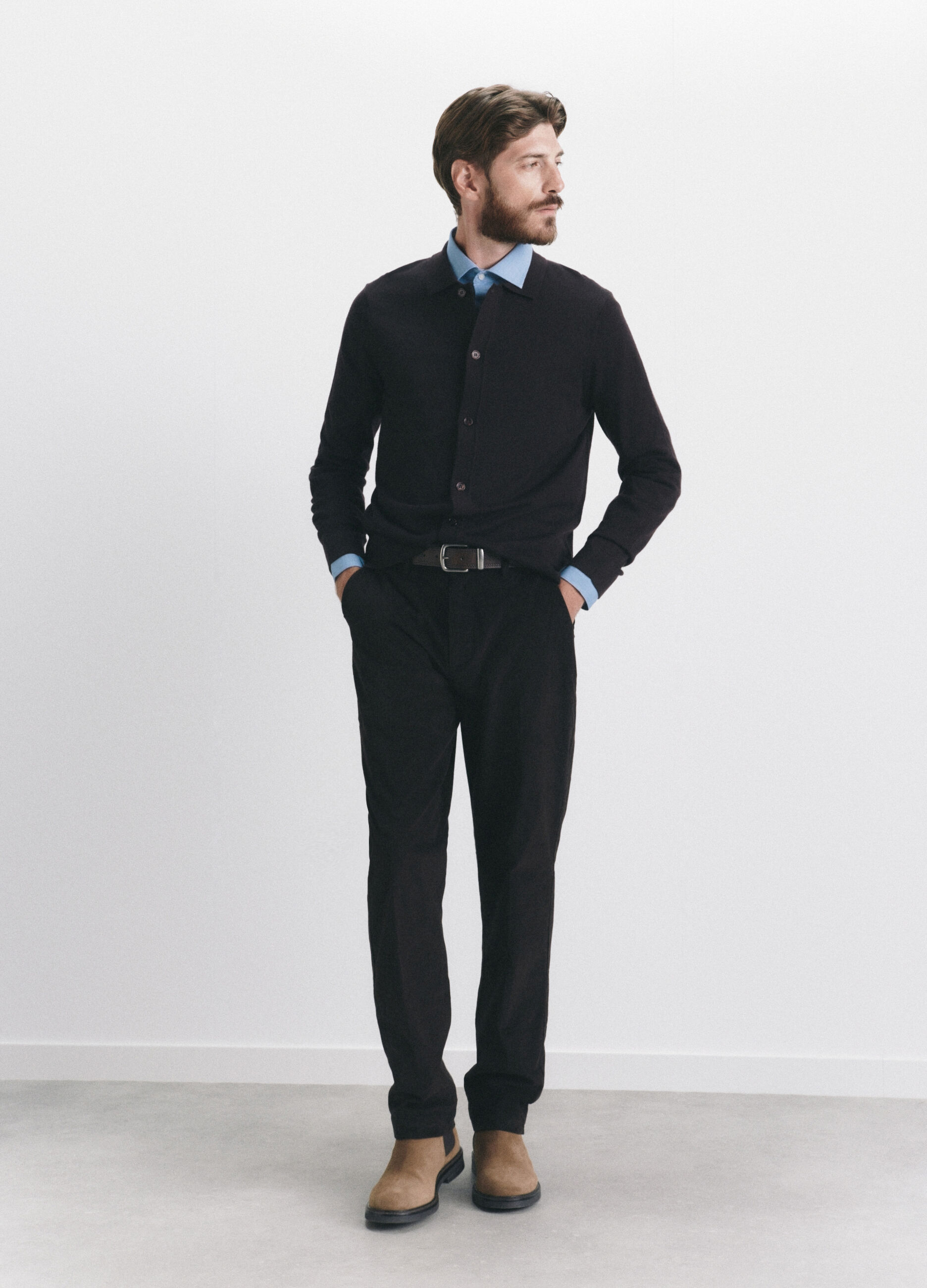 Cardigan in lana merino uomo_0