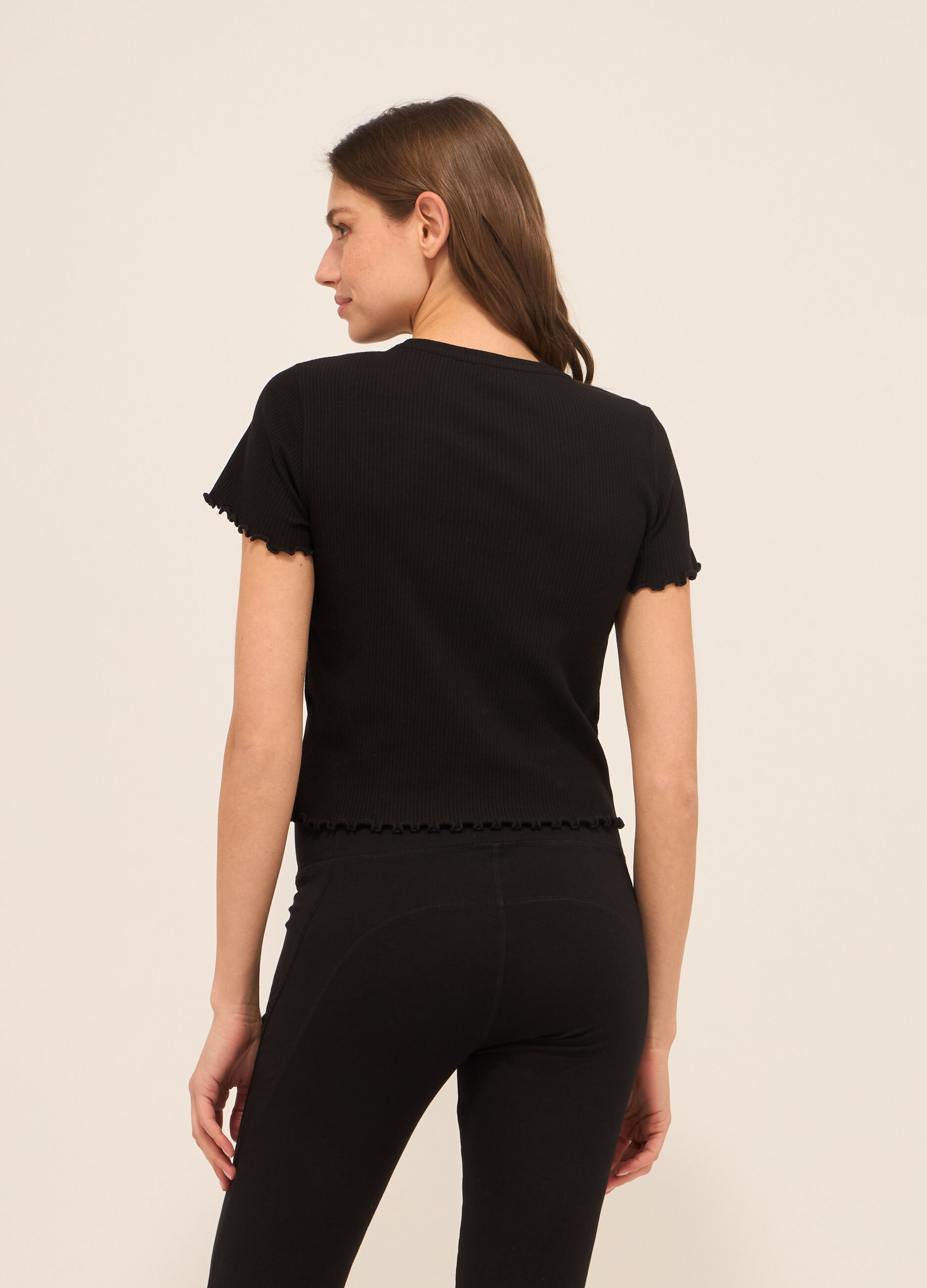 T-shirt in jersey di cotone stretch donna_1