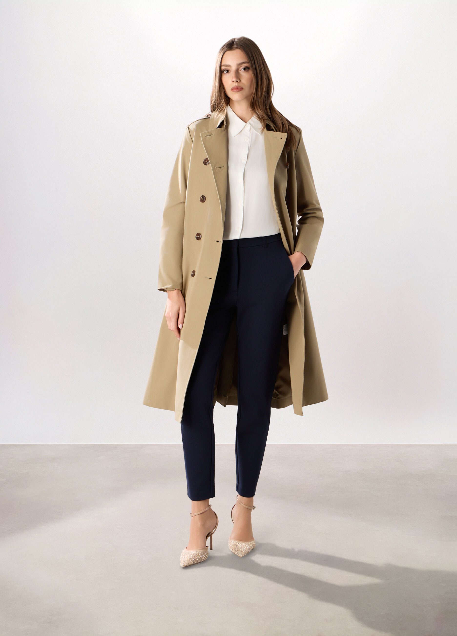 Pantaloni in punto Milano misto viscosa donna_0