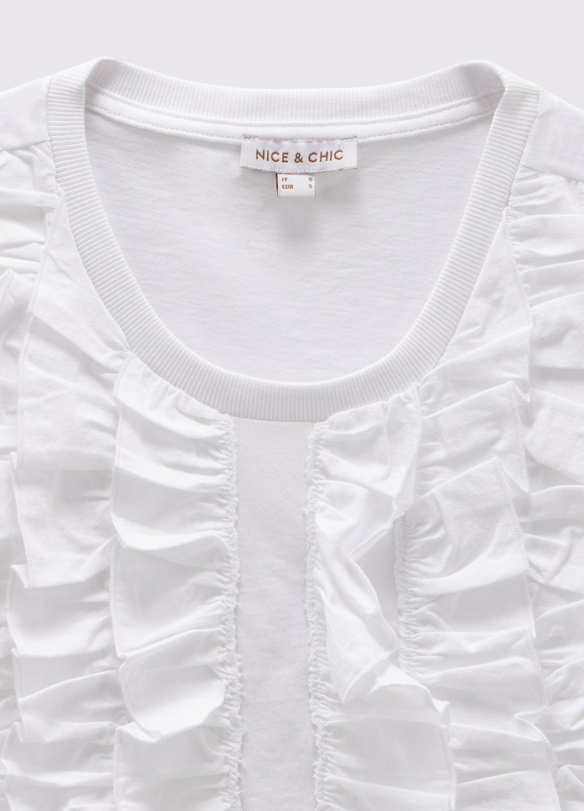 T-shirt in puro cotone con rouches donna_1