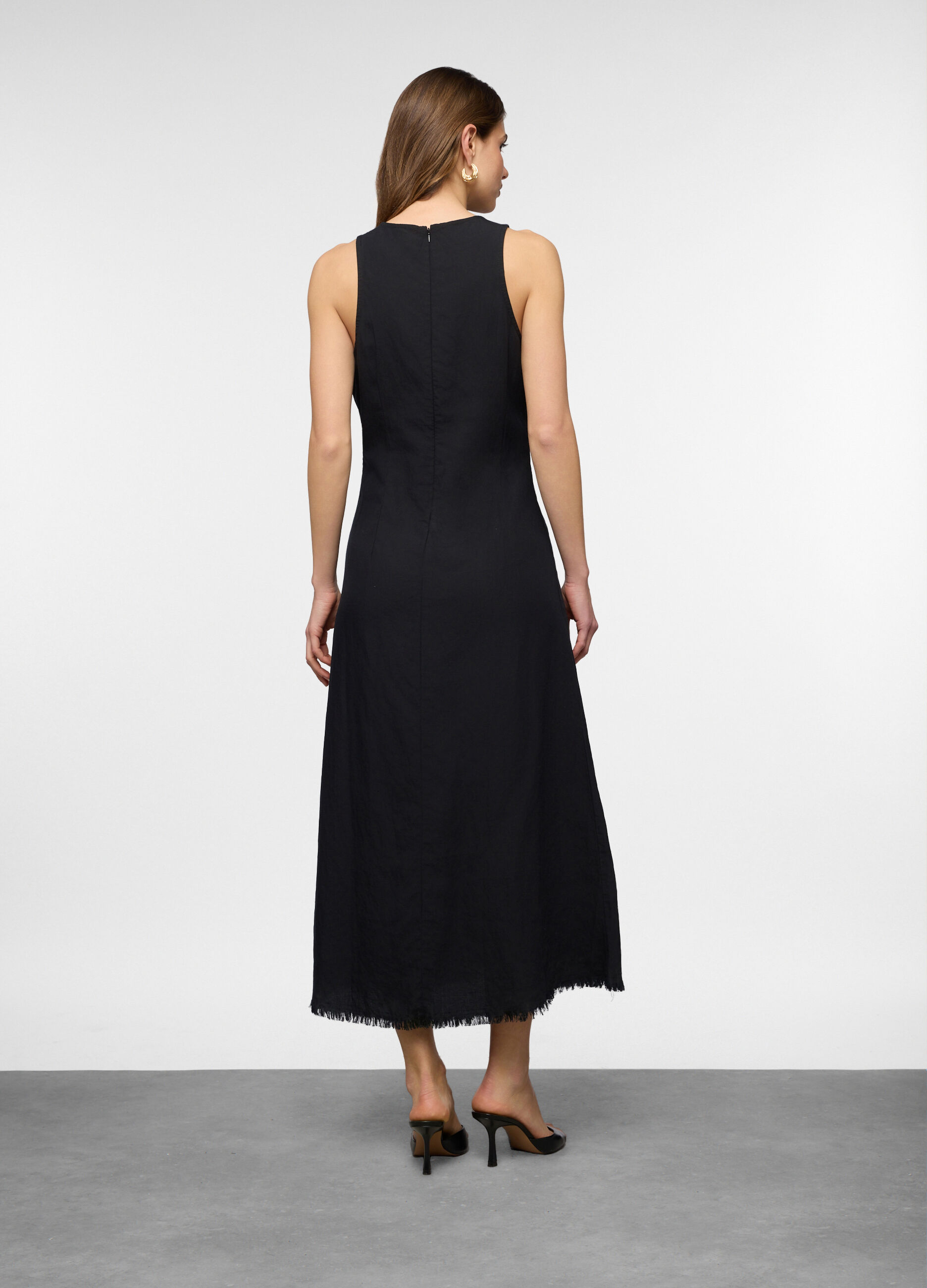 Abito lungo Fit Wide misto lino donna_1