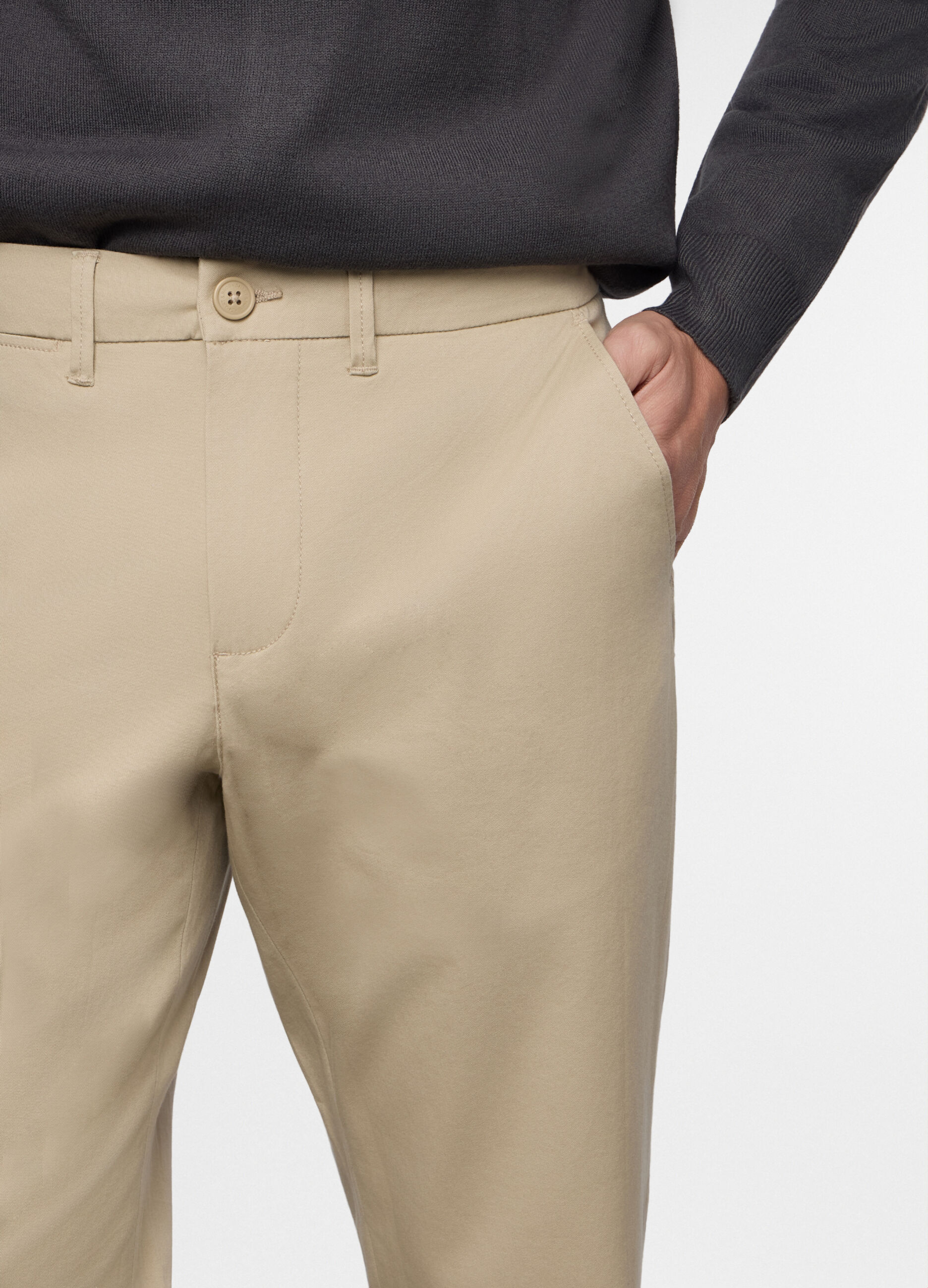 Pantalone chino slim fit in cotone stretch uomo_2