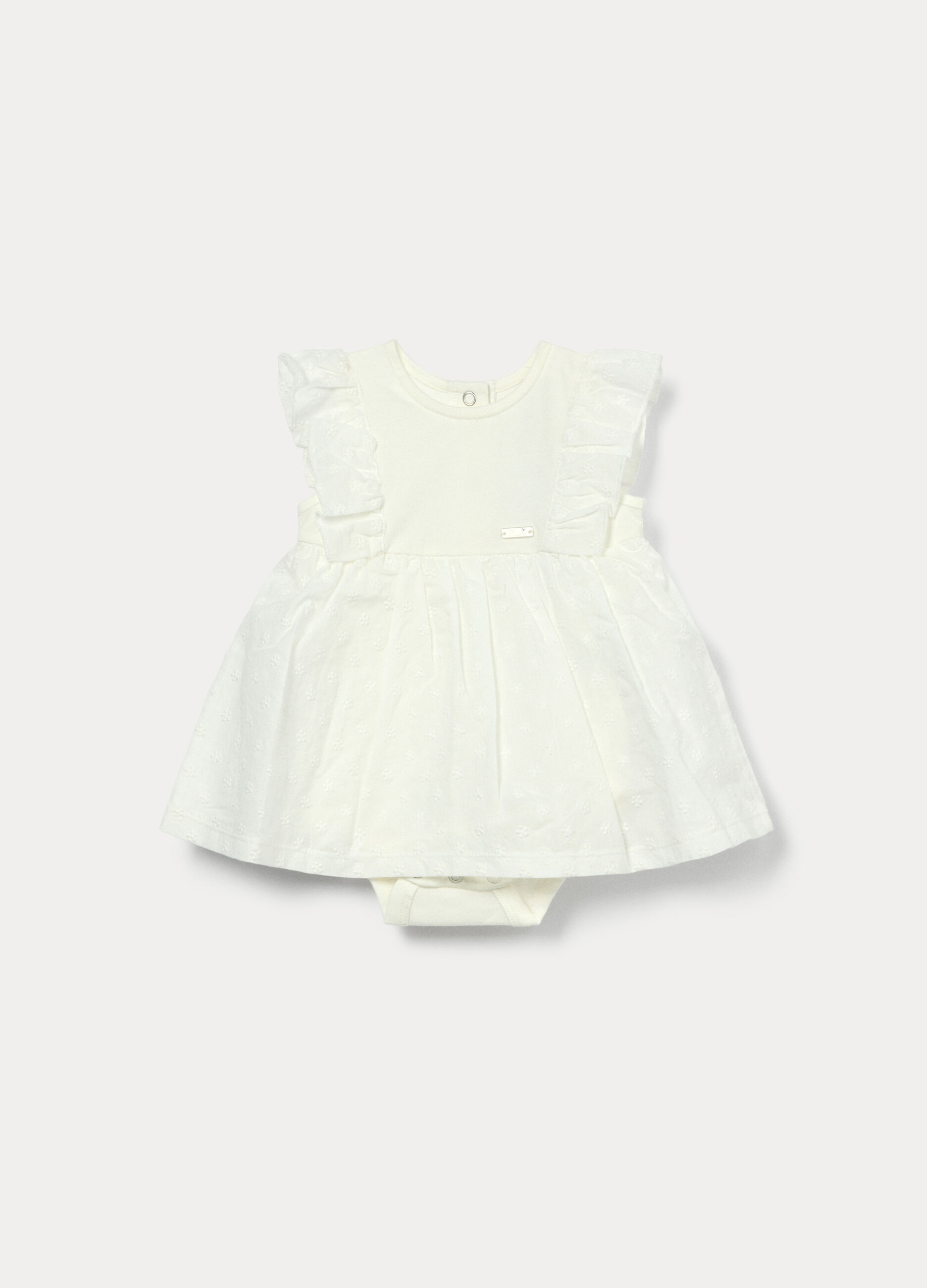 Vestito-body in jersey di cotone stretch neonata_0