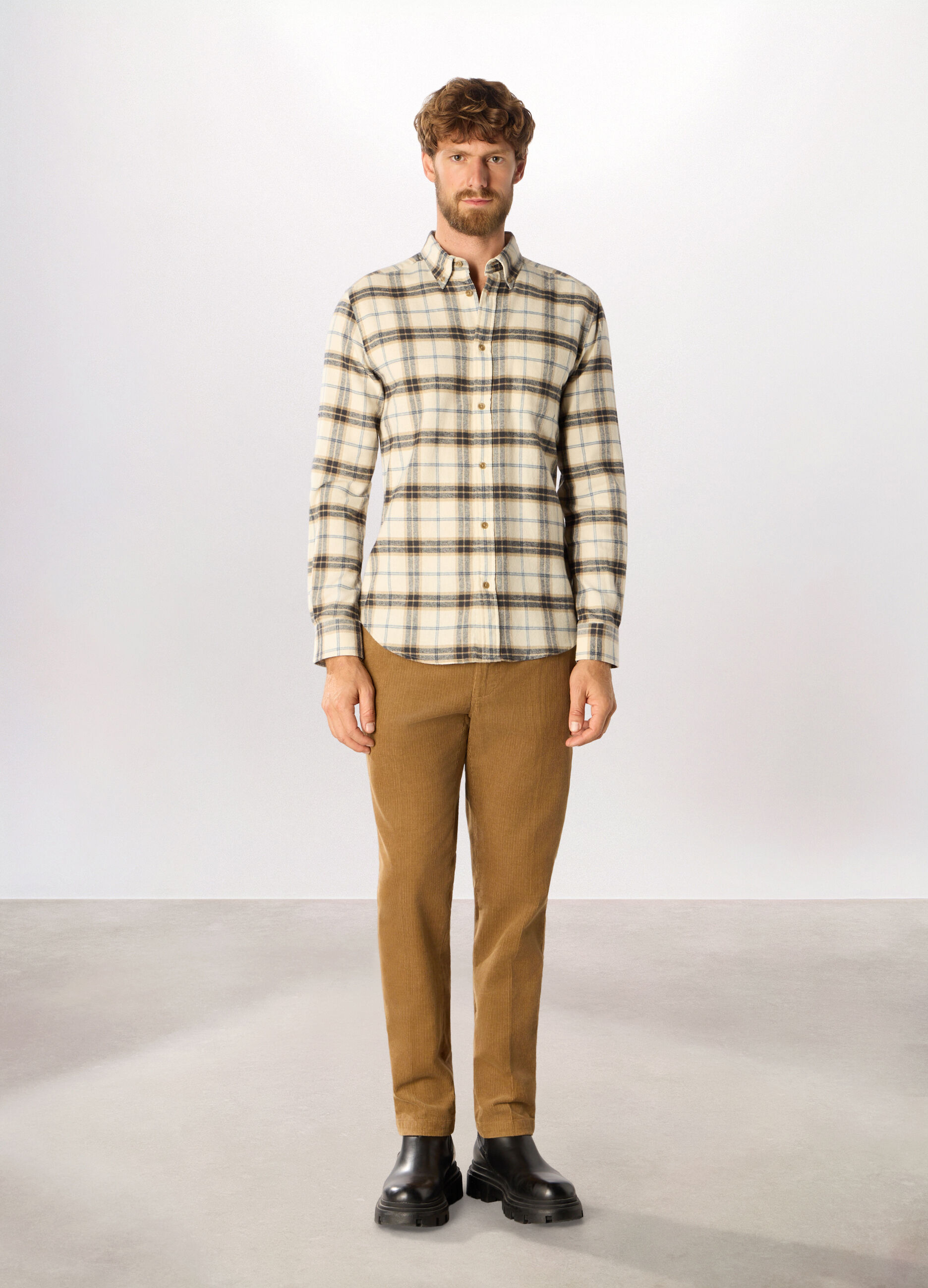 Pantaloni chino slim fit in velluto a coste uomo_0