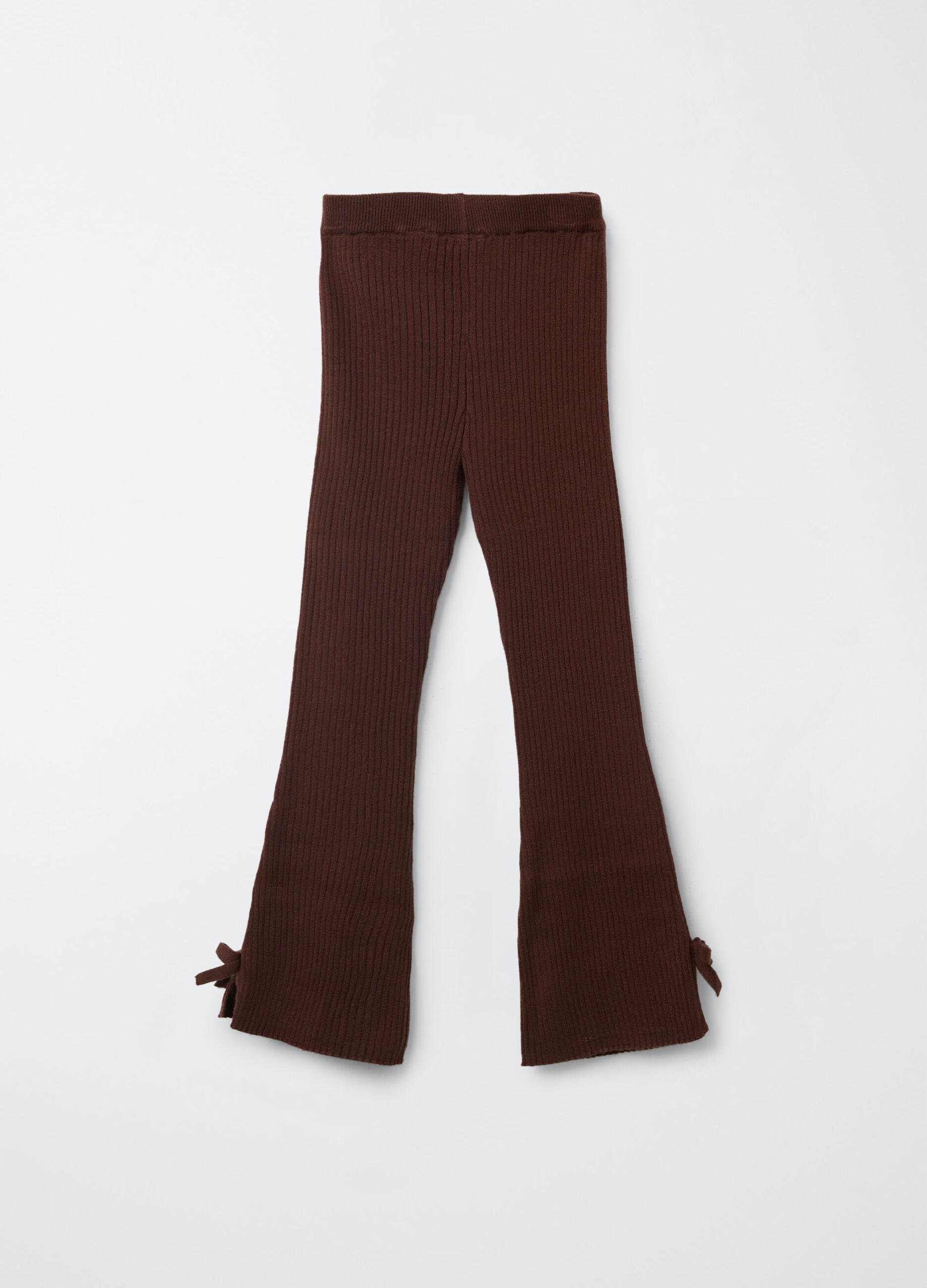 Pantaloni misto viscosa in costina Flare Fit bambina_1