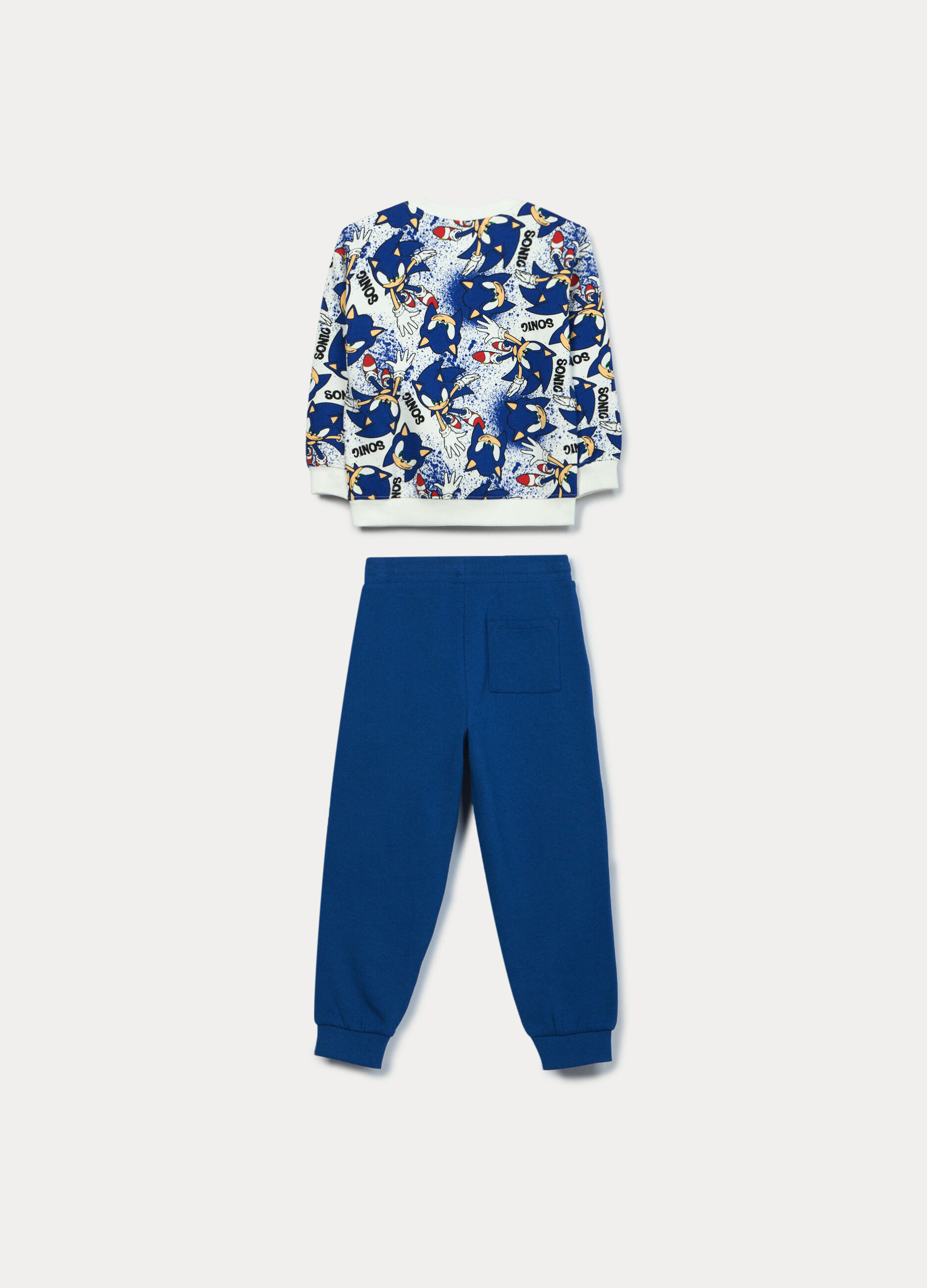 Jogging set Sonic in french terry di puro cotone bambino_1