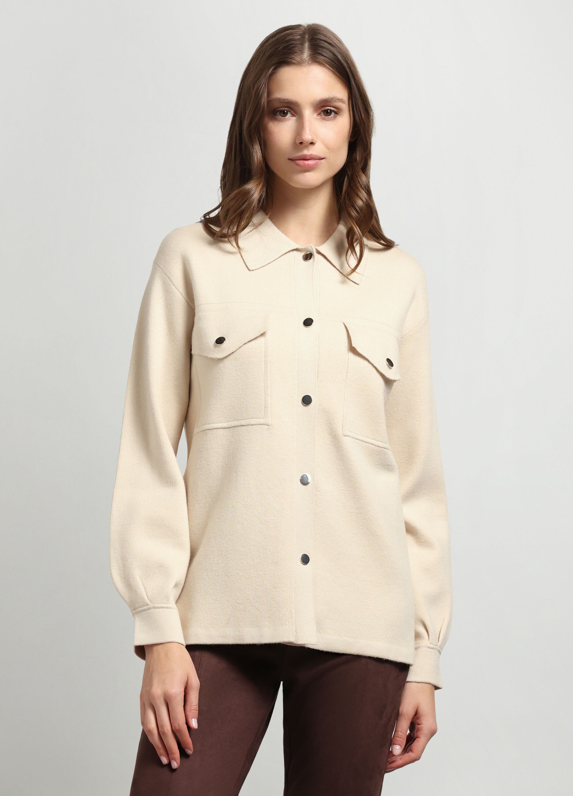 Giacca-camicia in misto viscosa donna_0