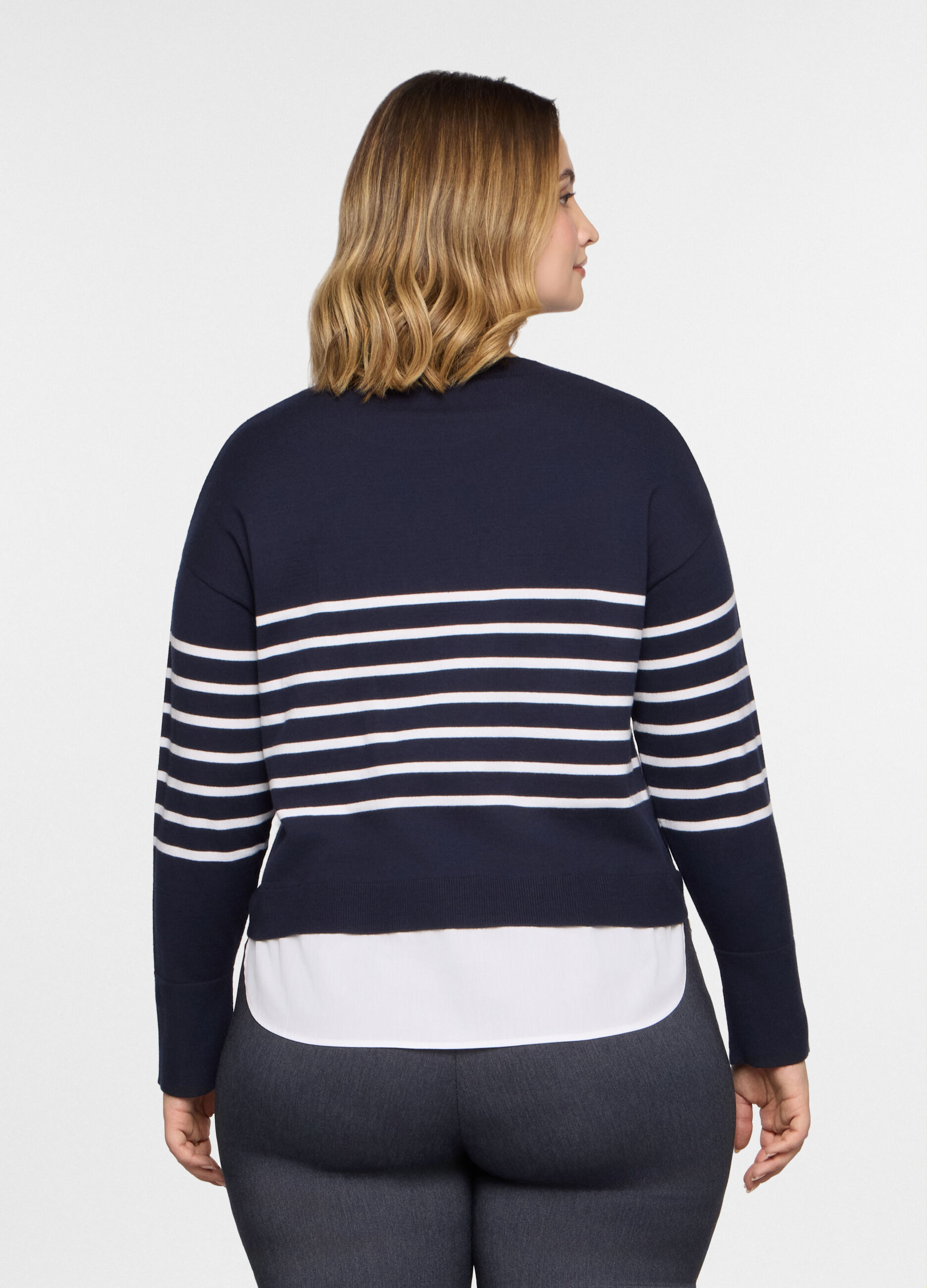 Maglia girocollo operata con inserto donna curvy_1