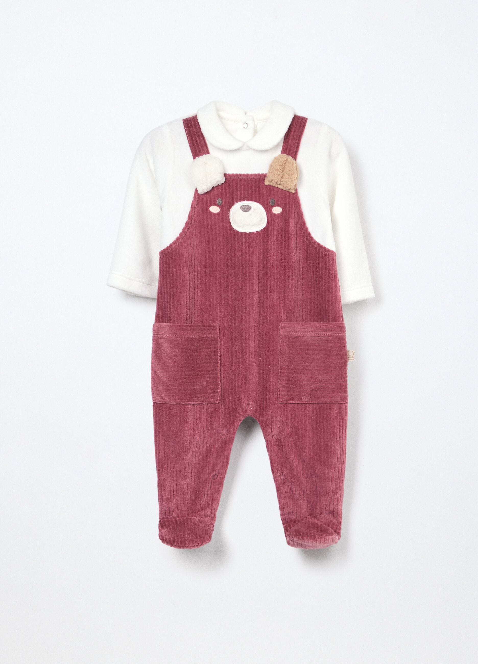 Tutina misto cotone velour neonata_0