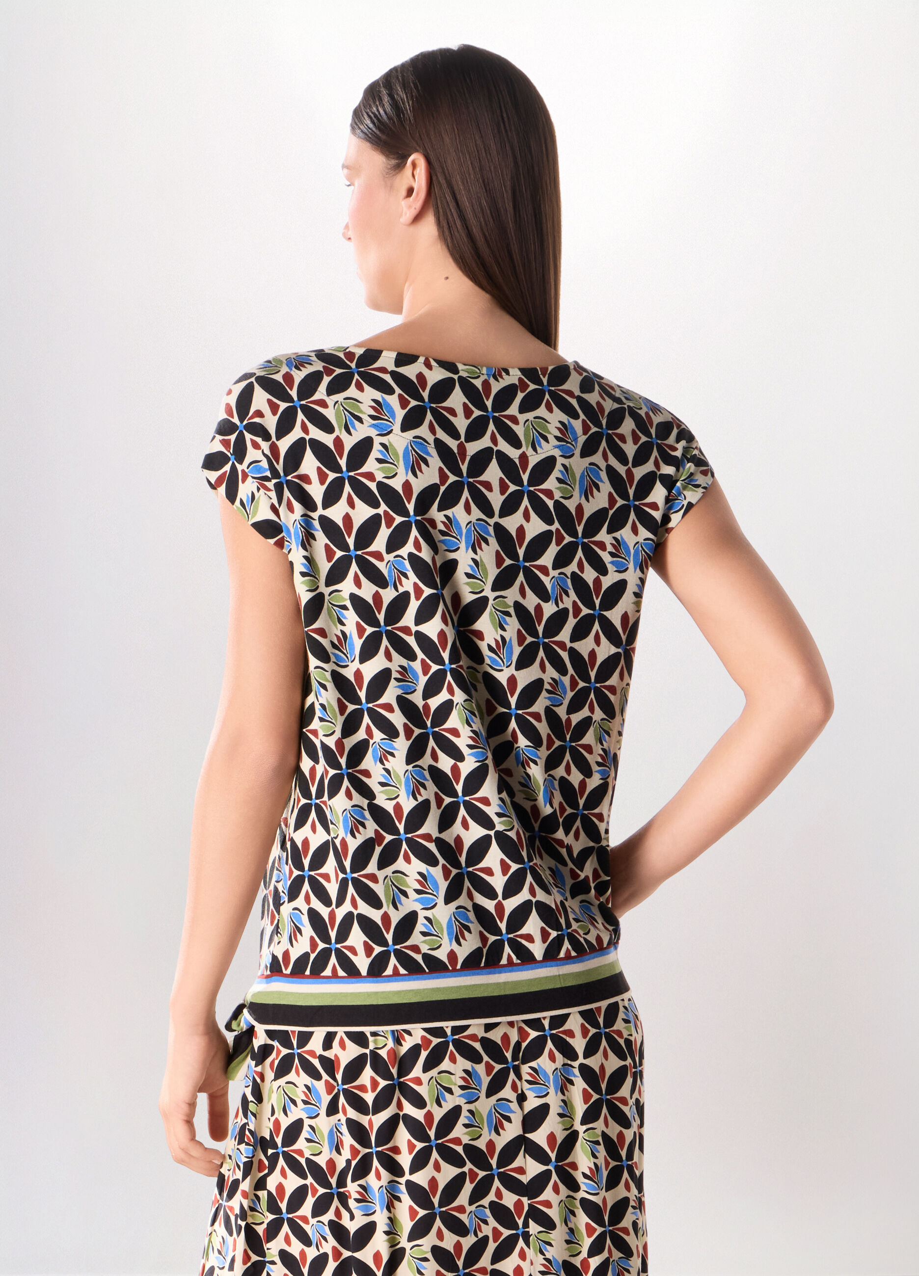 T-shirt in jersey di viscosa stretch donna_1