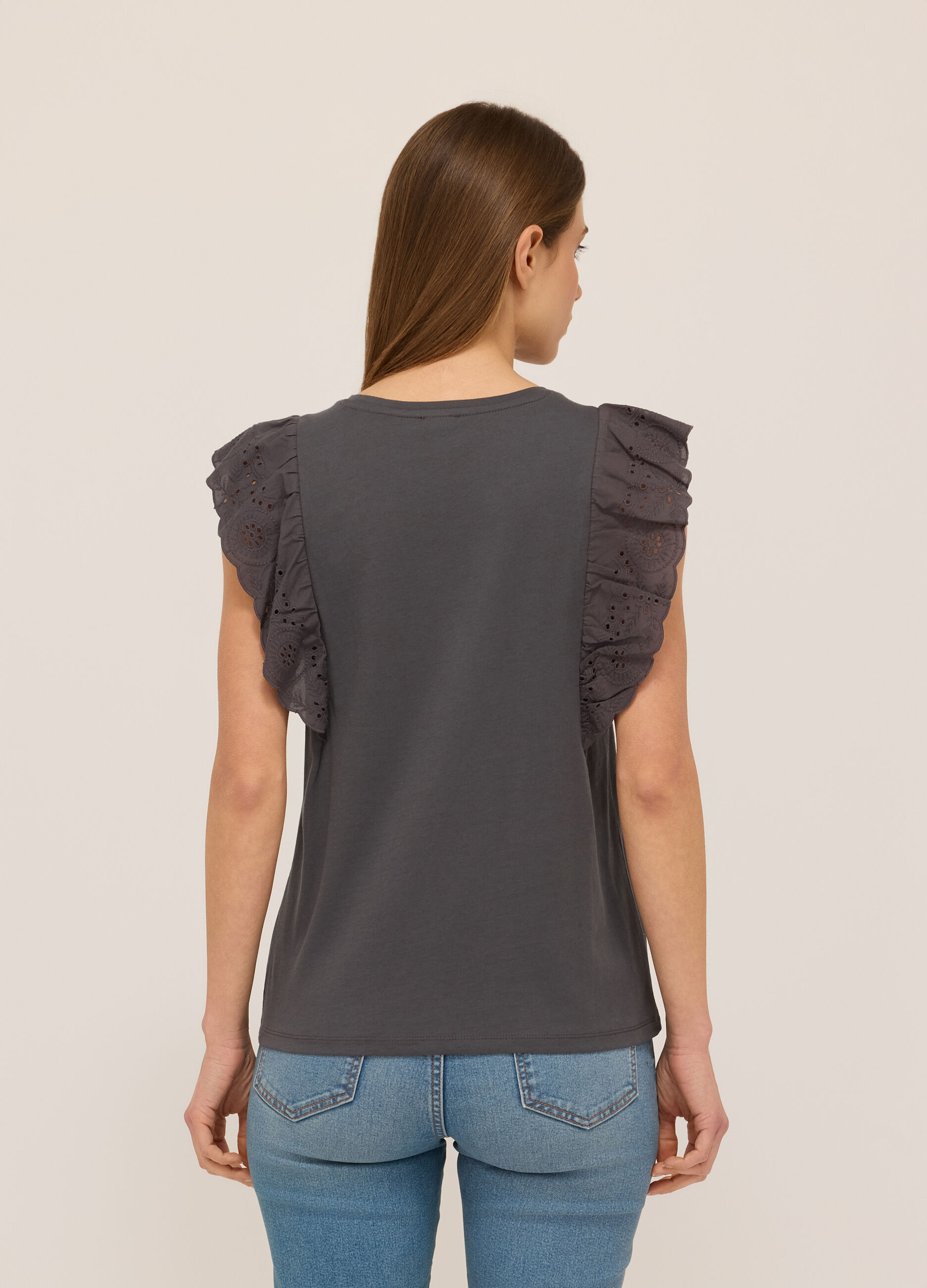 T-shirt in jersey di cotone stretch donna_1