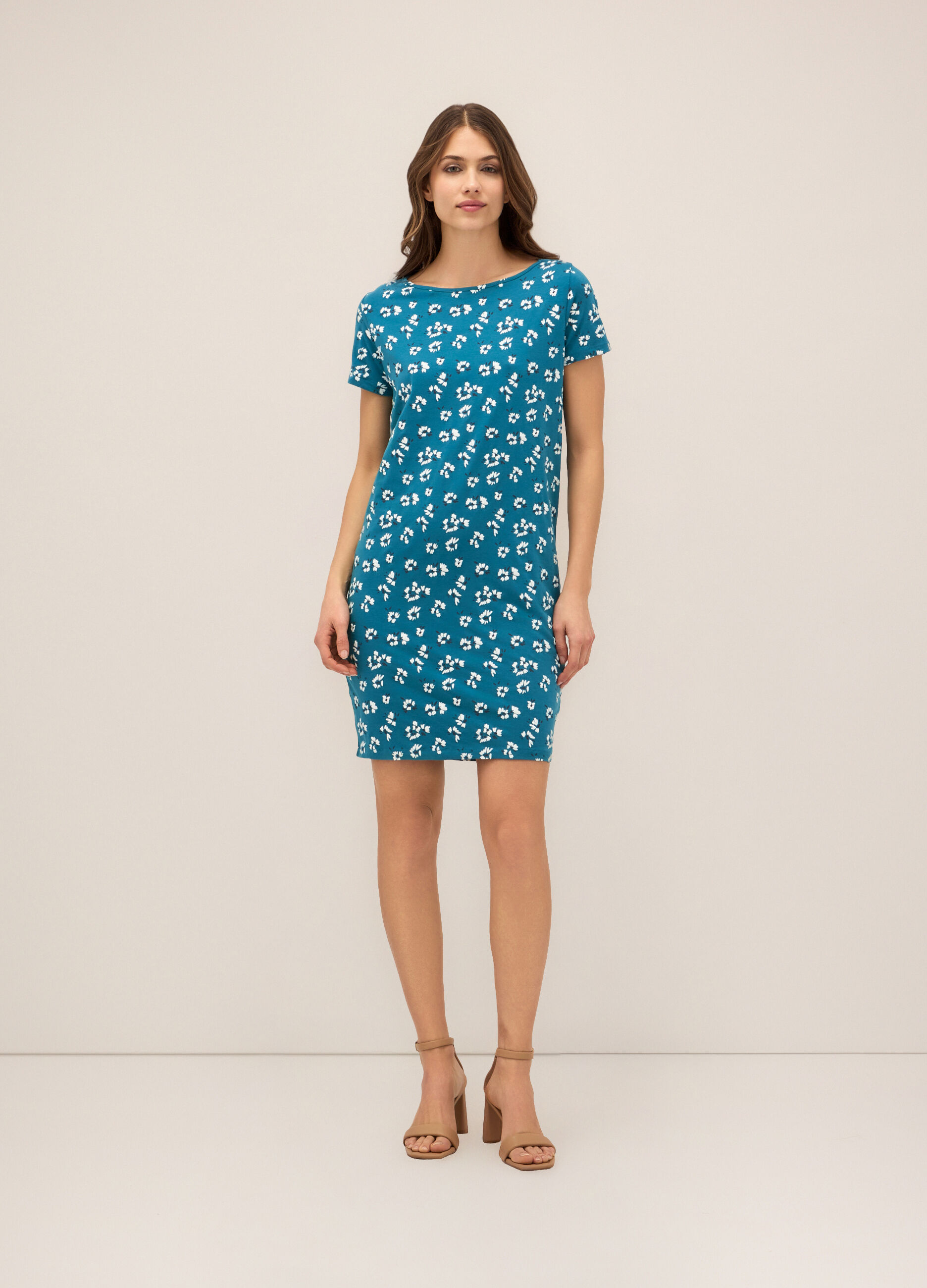 Abito corto in cotone stretch donna_0