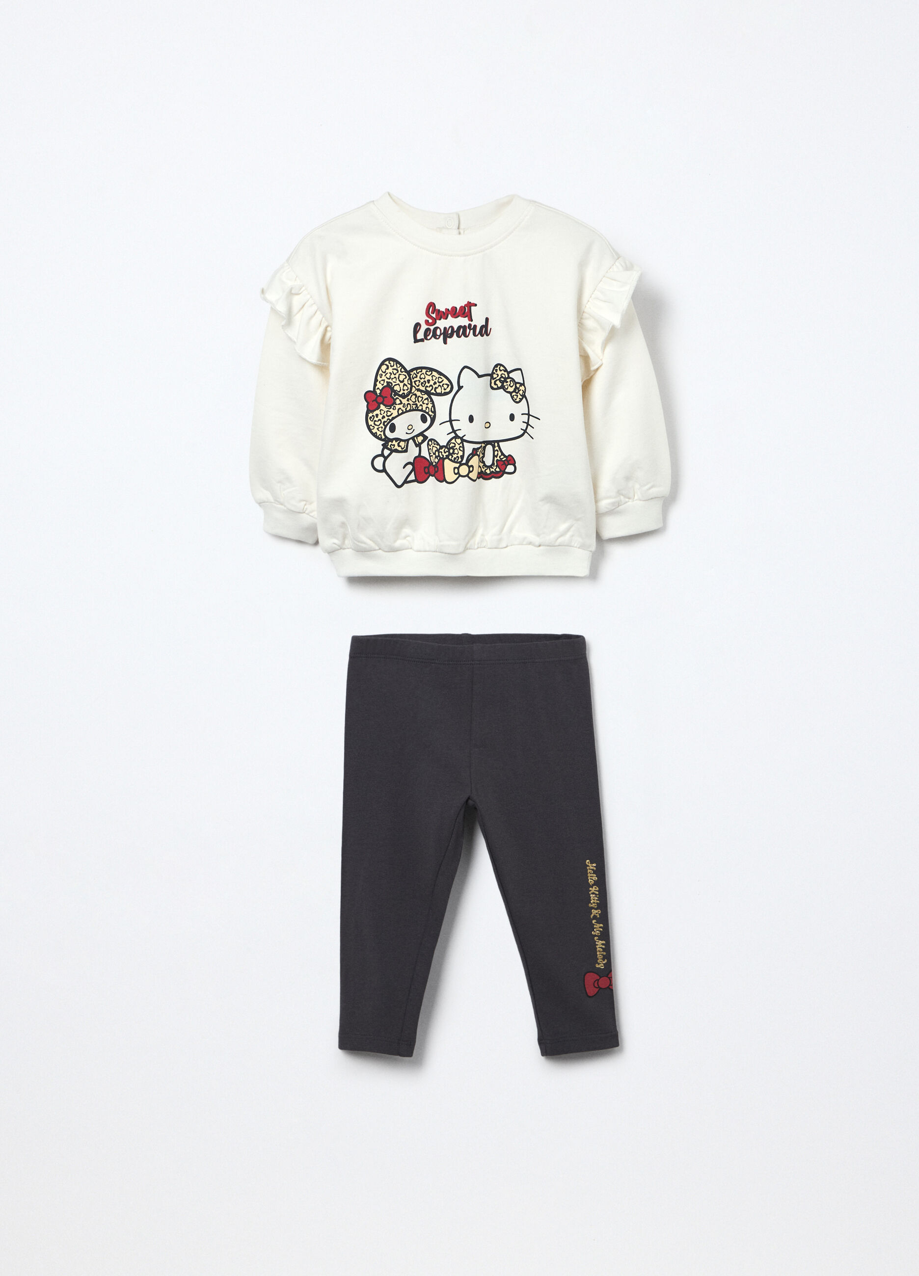 Jogging set in french terry di cotone stretch neonata_0