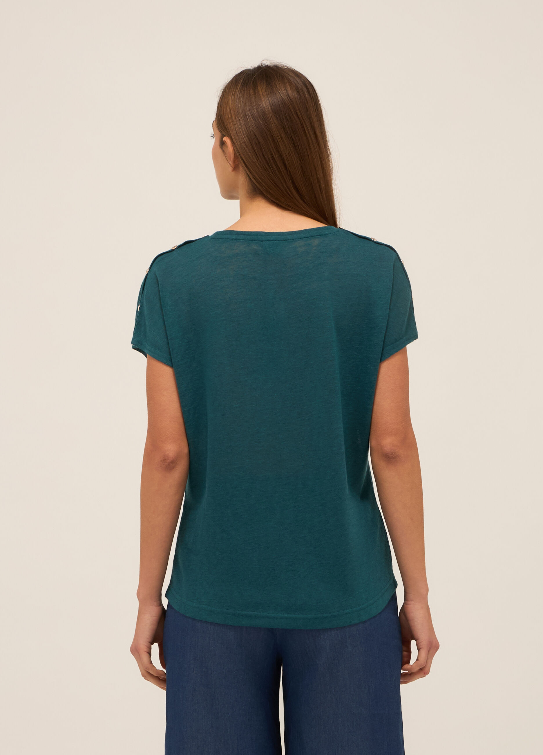 T-shirt con bottoni donna_1