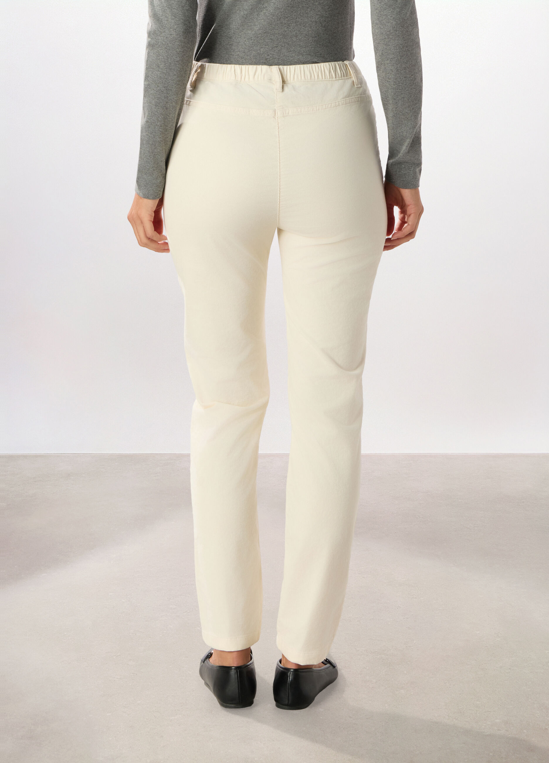 Jeggings in velluto a coste di cotone stretch donna_1