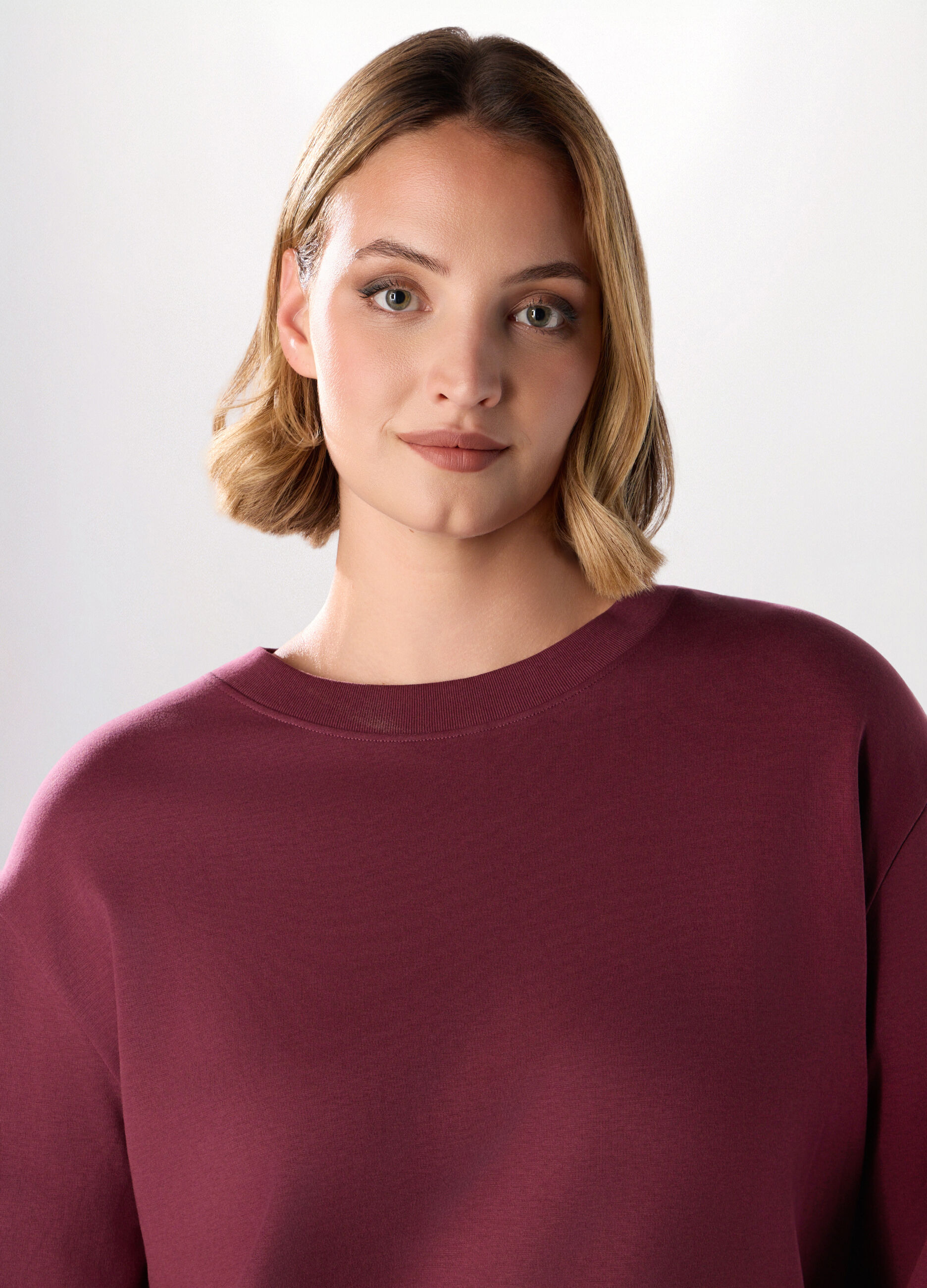 T-shirt in interlock di cotone stretch donna_2