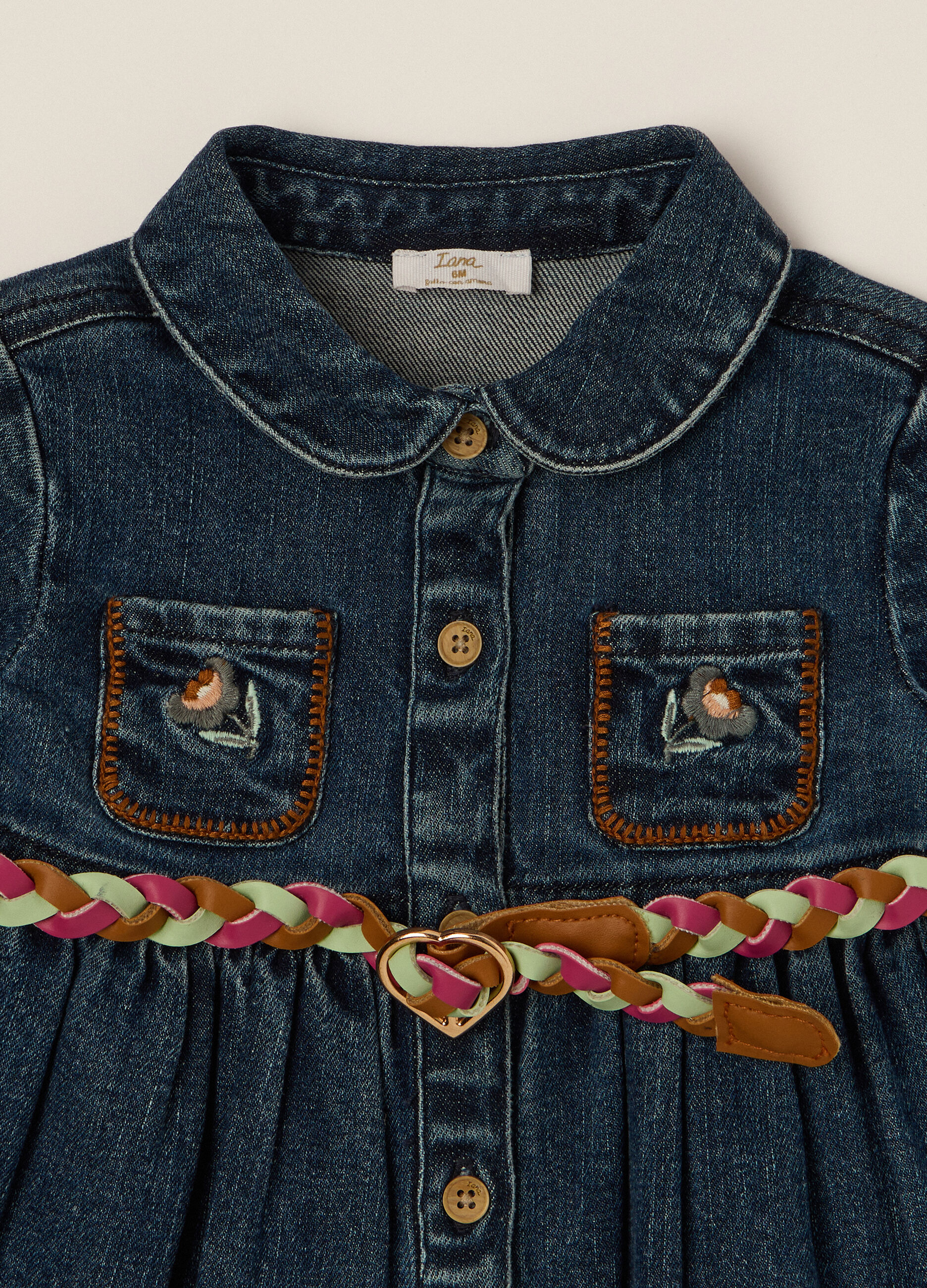 Abito denim elasticizzato per bambina
