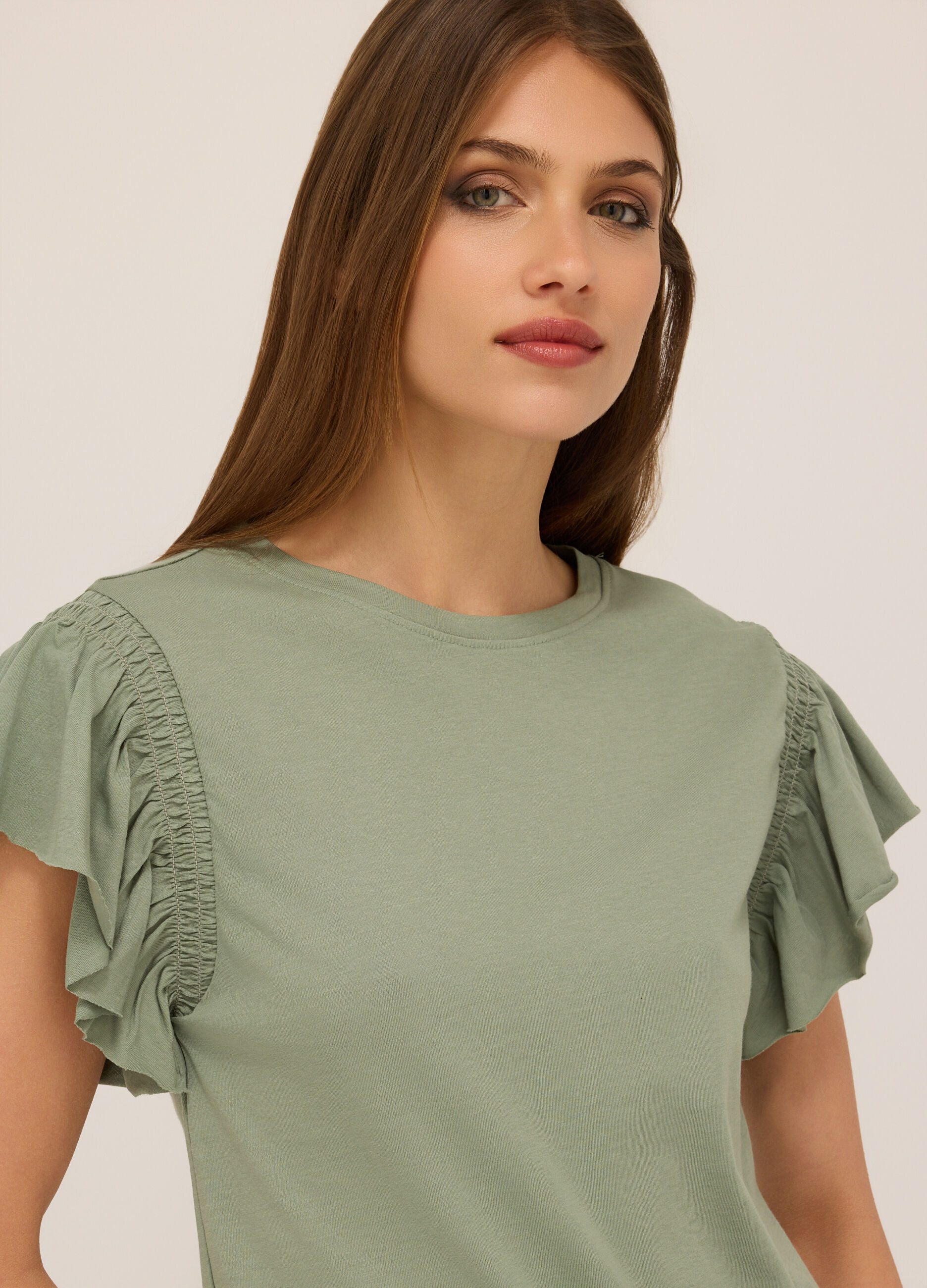 T-shirt in jersey di puro cotone donna_1