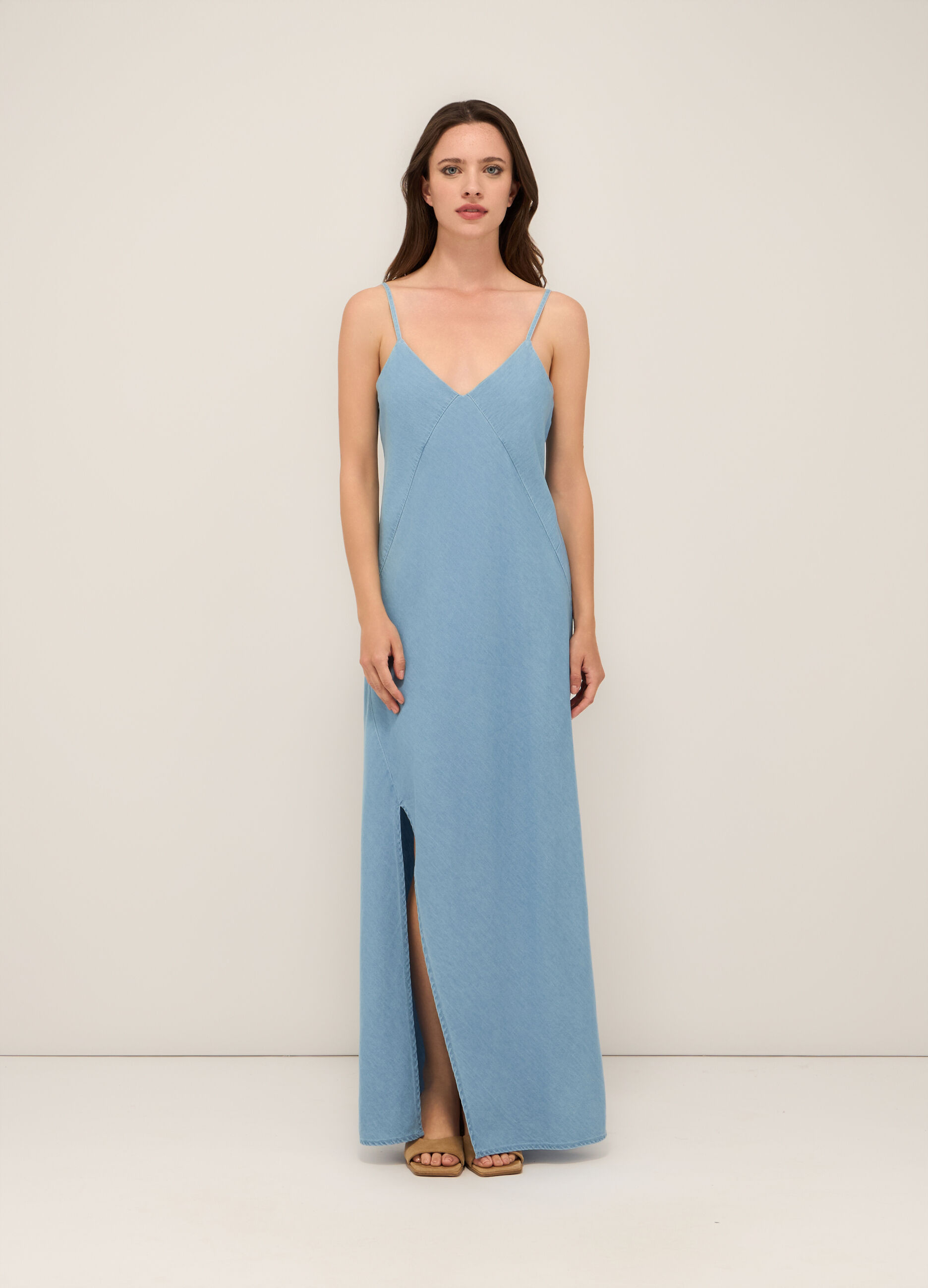 Abito lungo in jersey di puro cotone donna