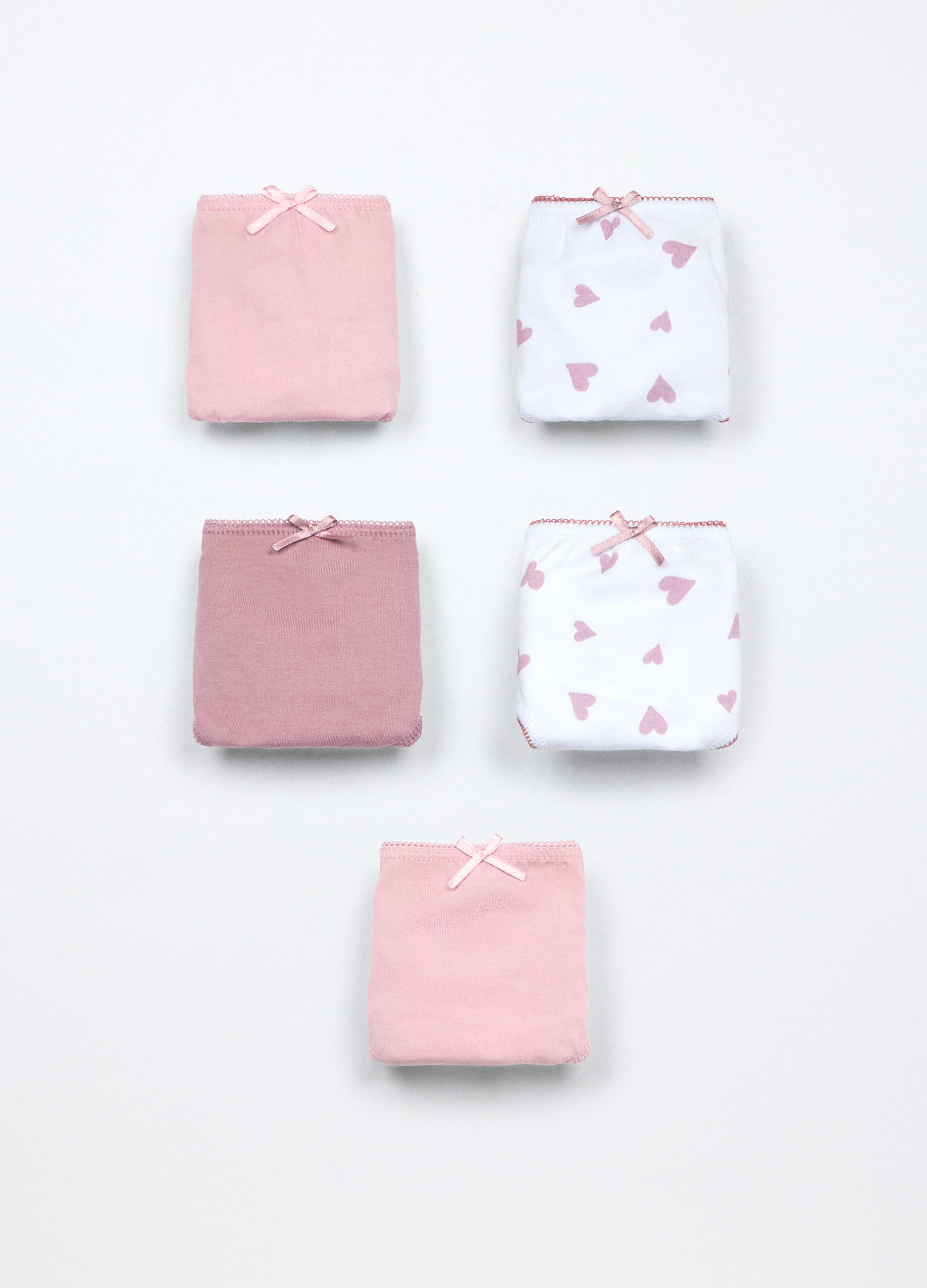 Pack 5 slip in jersey di puro cotone bambina_0