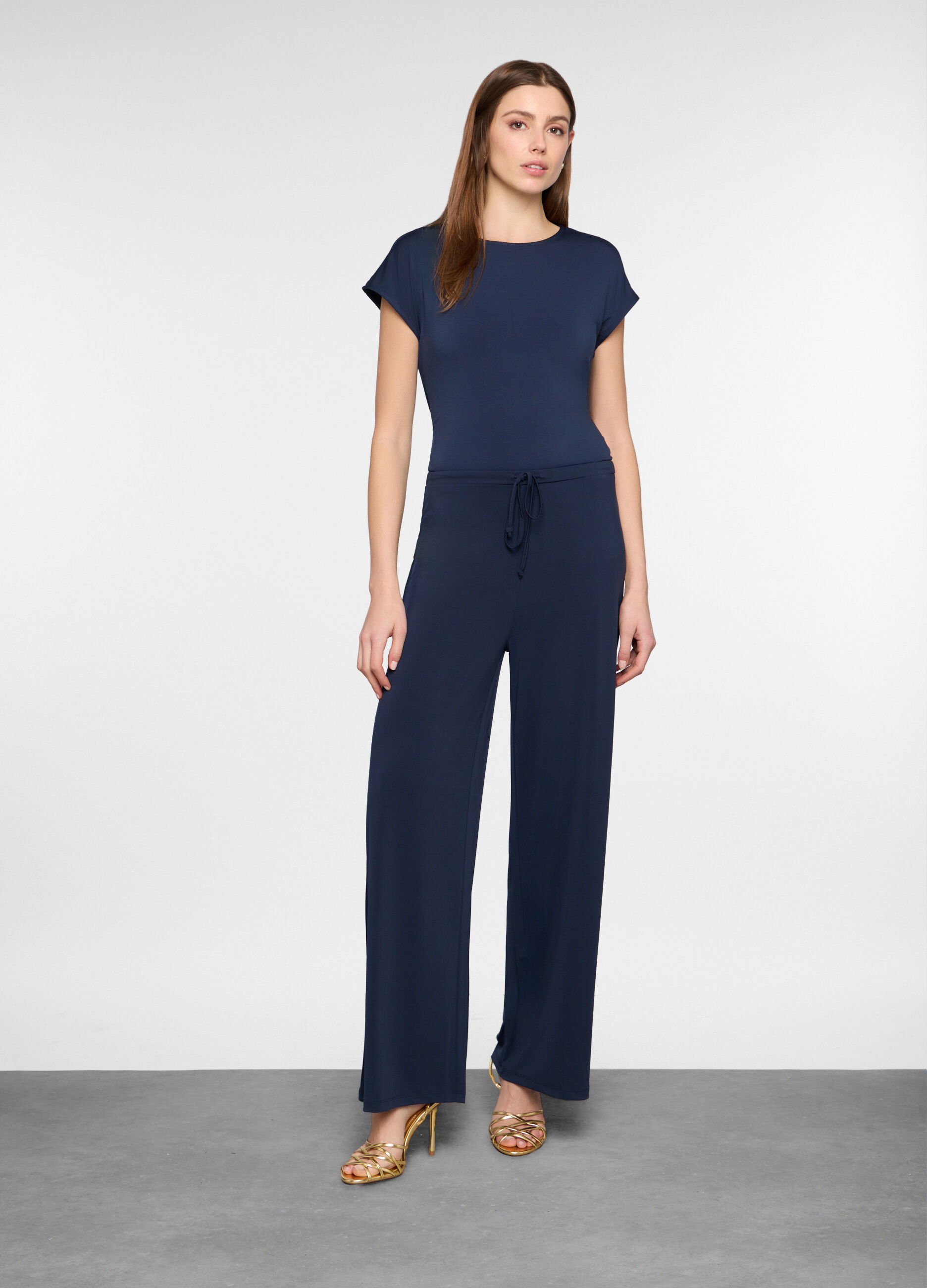 Pantaloni straight fit stretch donna_0