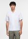 Camicia a maniche corte in cotone e lino uomo_0