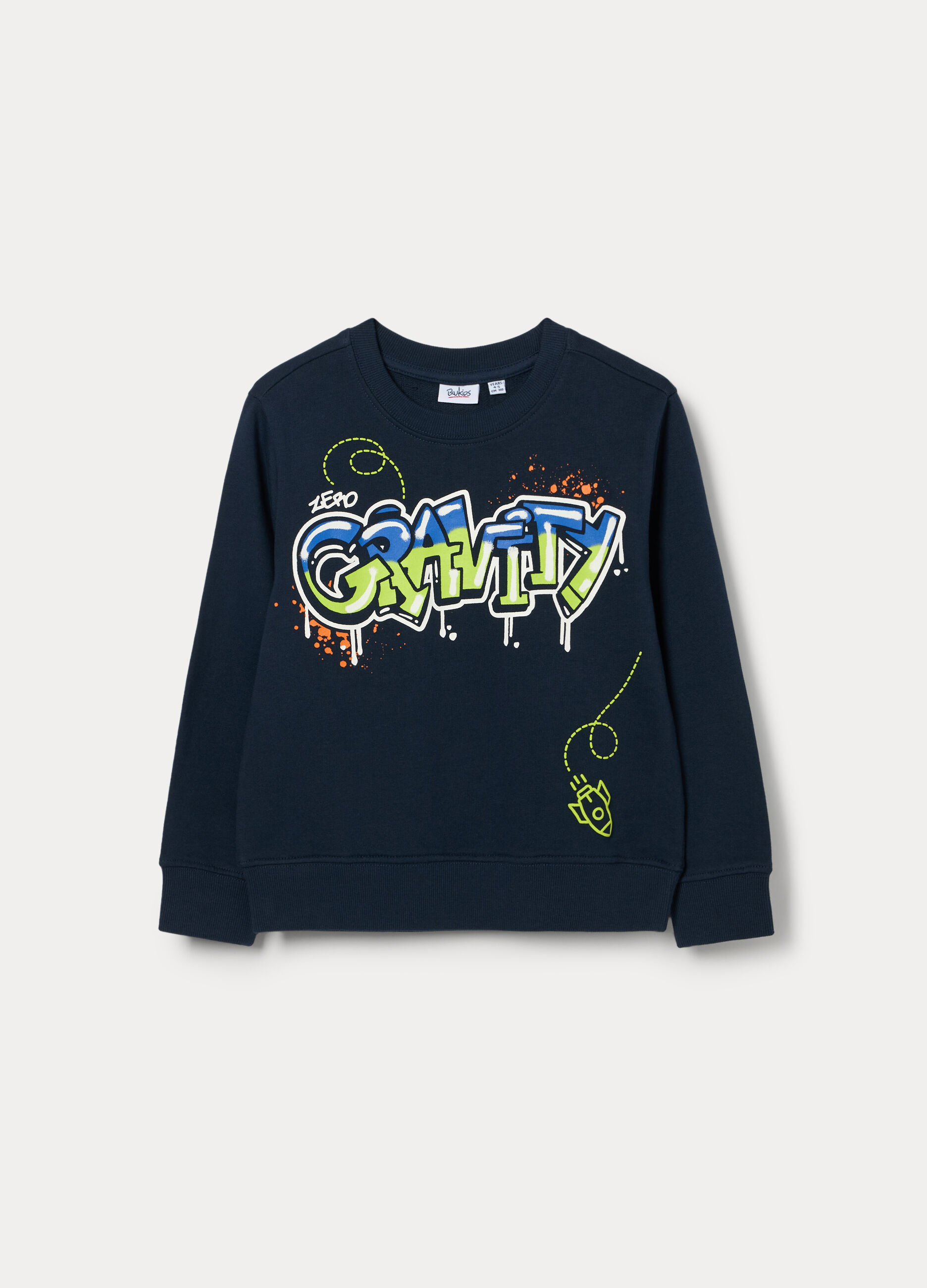 Felpa girocollo in french terry di puro cotone bambino_0