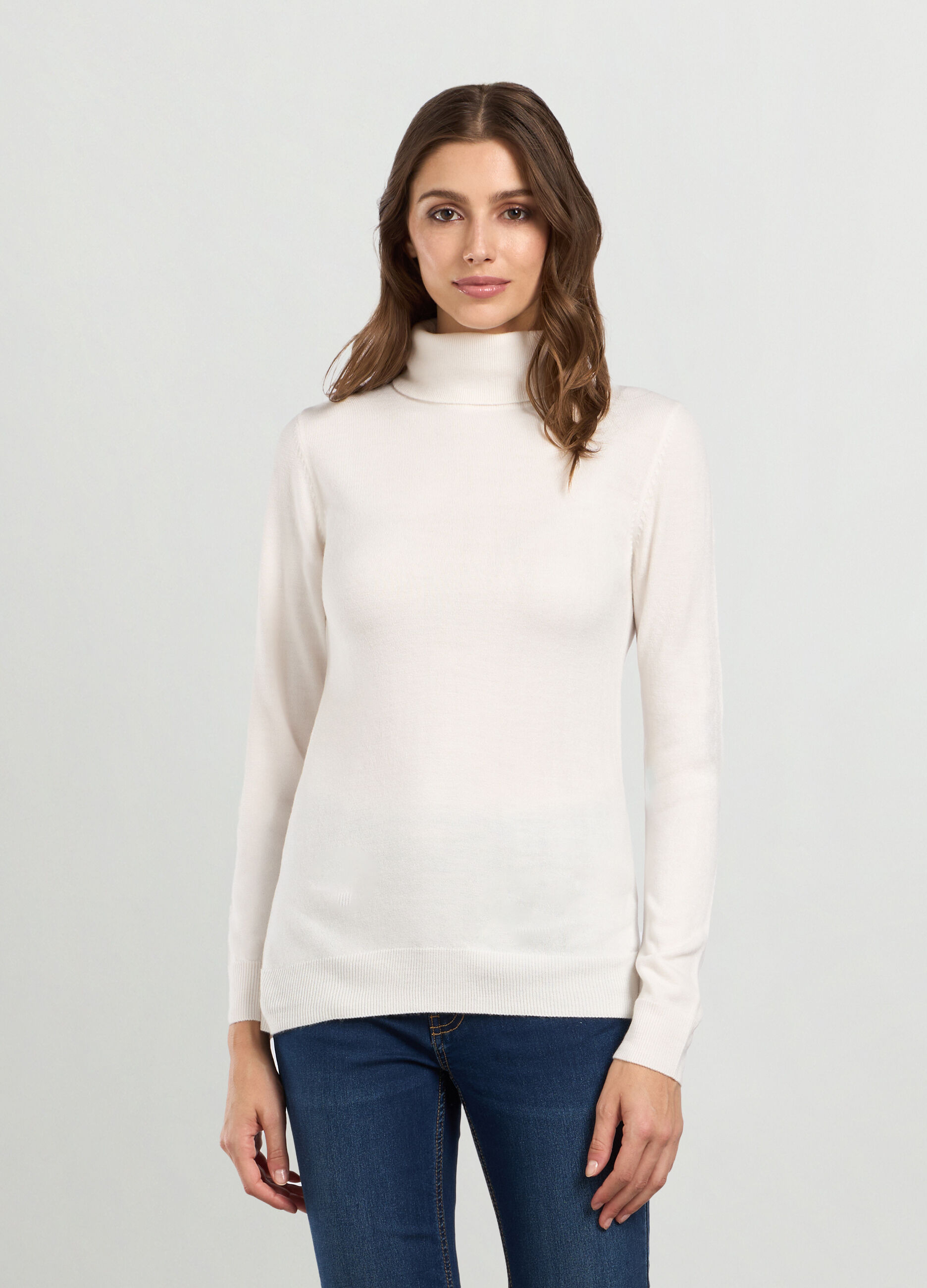 Dolcevita con lavorazione tricot donna_0