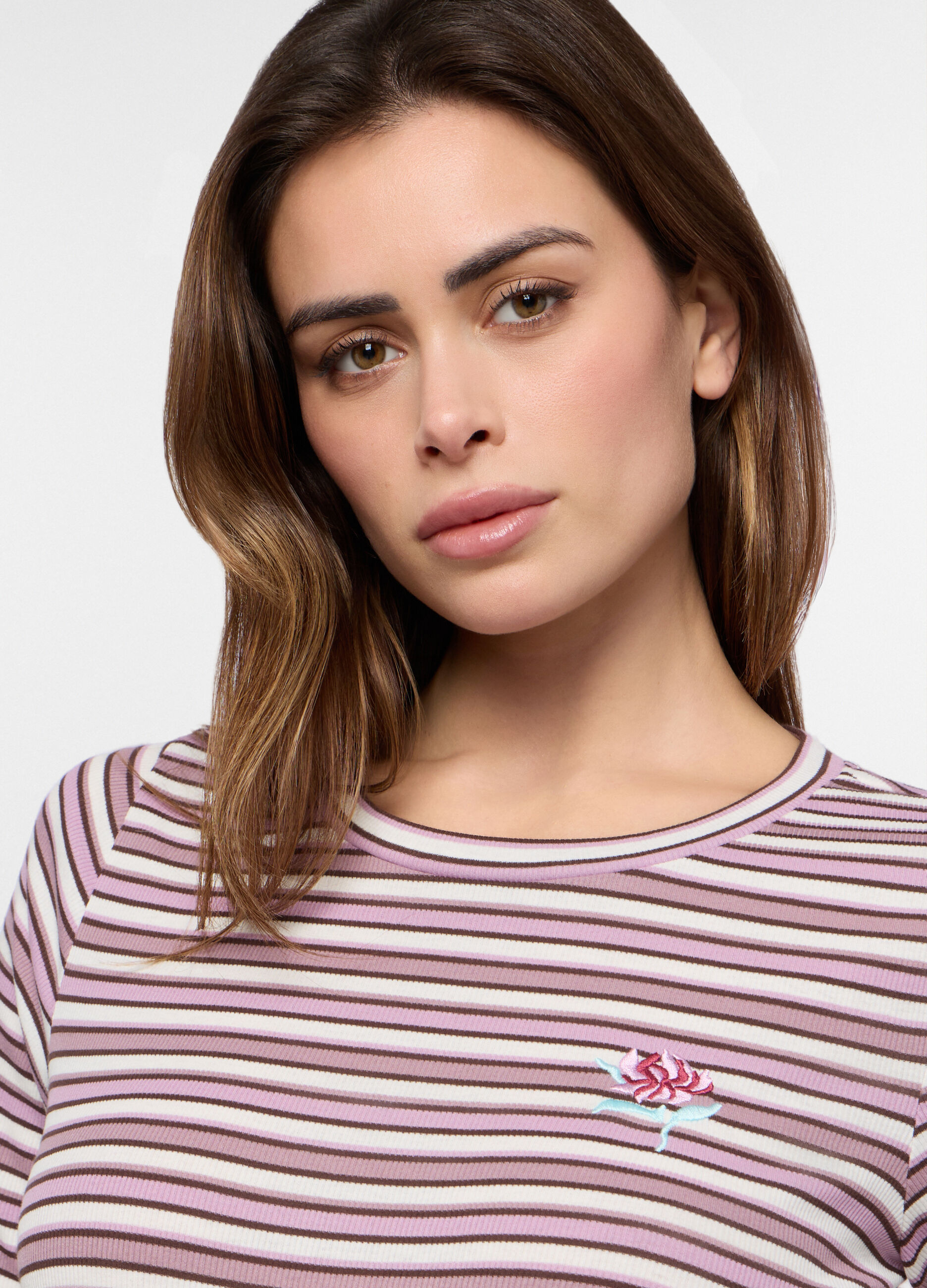 T-shirt in costina misto cotone donna_2