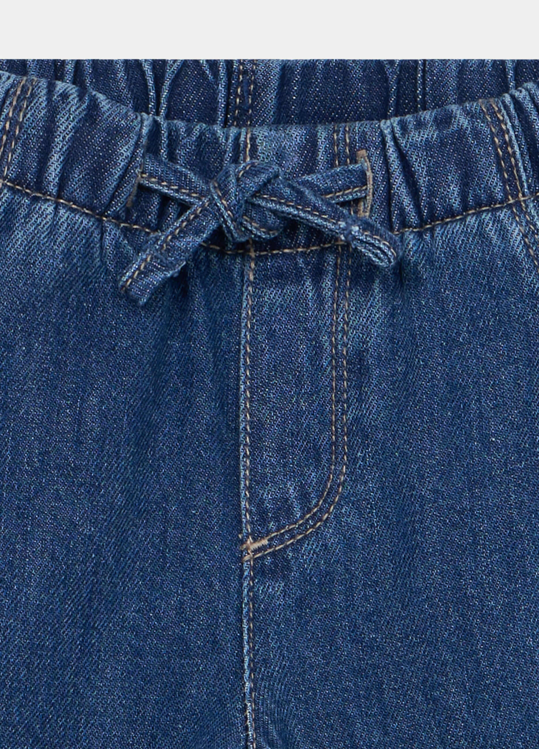 Jogger wide leg in denim misto cotone bimba_2