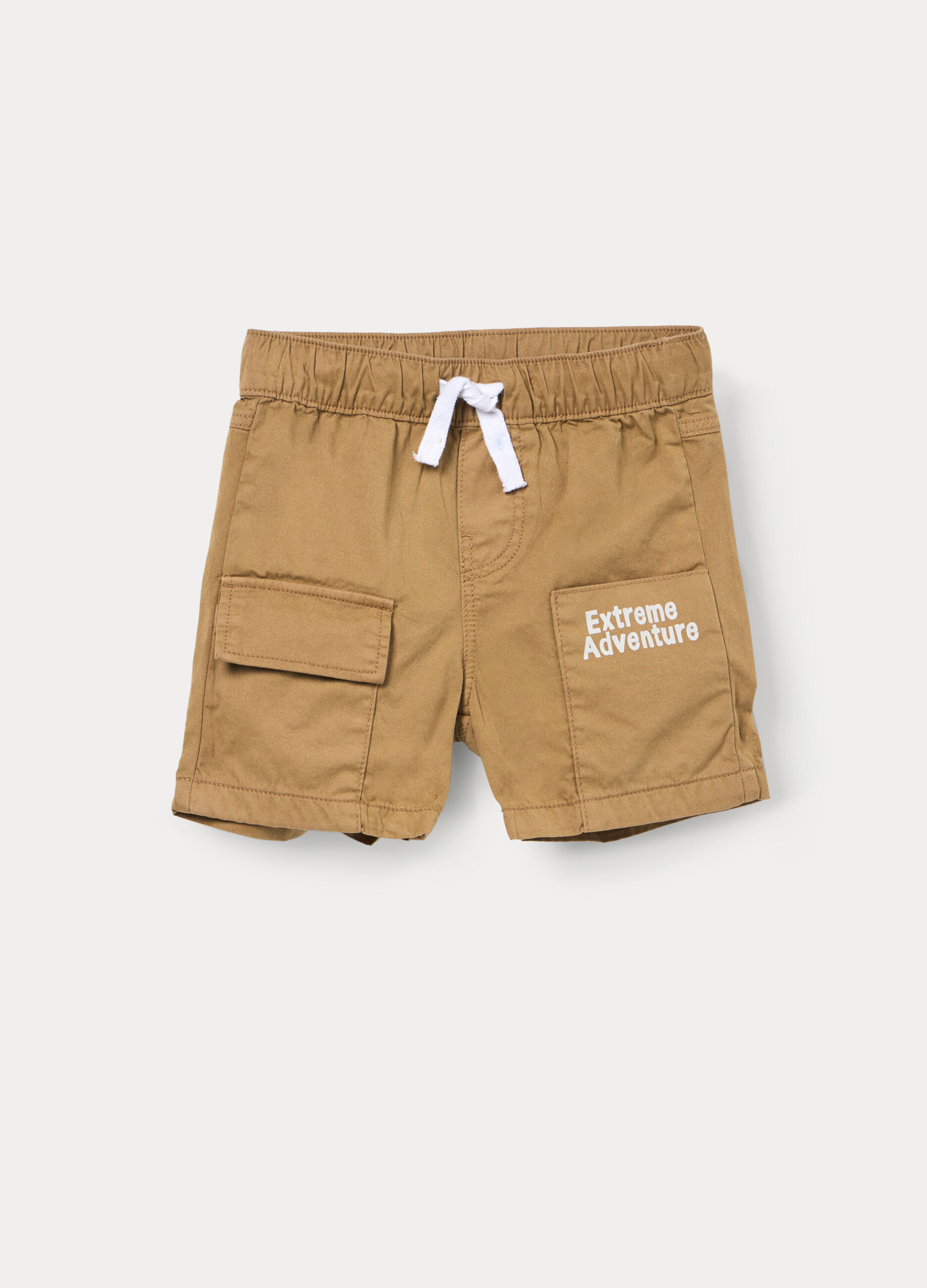 Shorts in twill di puro cotone _0